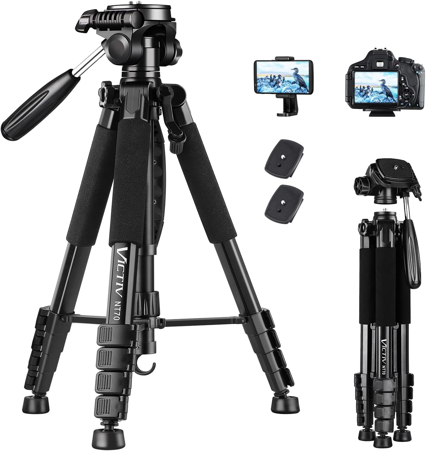 Victiv Camera Tripod 63-73" for Canon Nikon, Light...