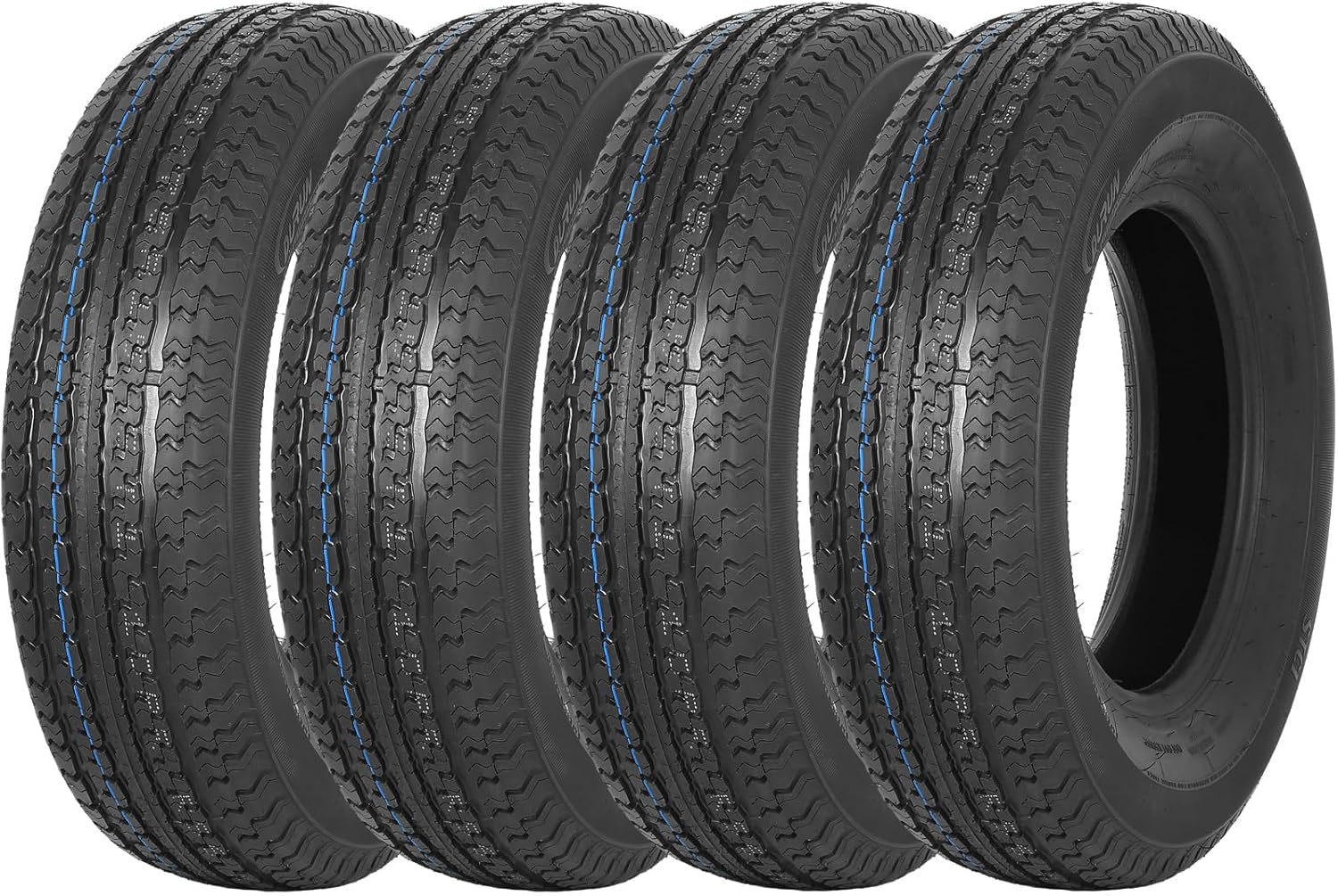 Set of 4 Heavy Duty Trailer Tires ST205/75R15 205 75 15 10-Ply Load Range E, 205...