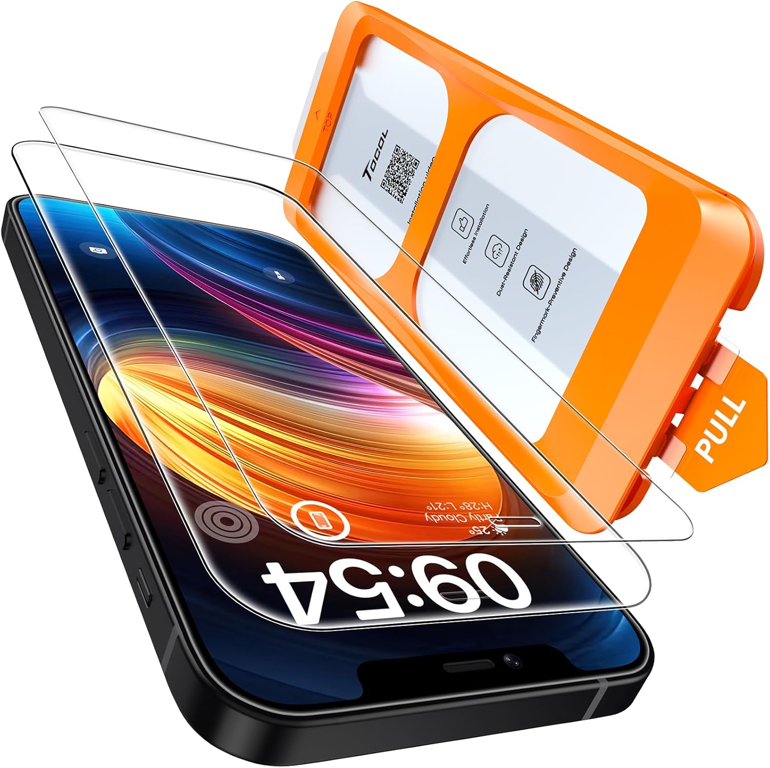 TOCOL for iPhone 12 Screen Protector [Military Grade Shatterproof] HD Tempered G...