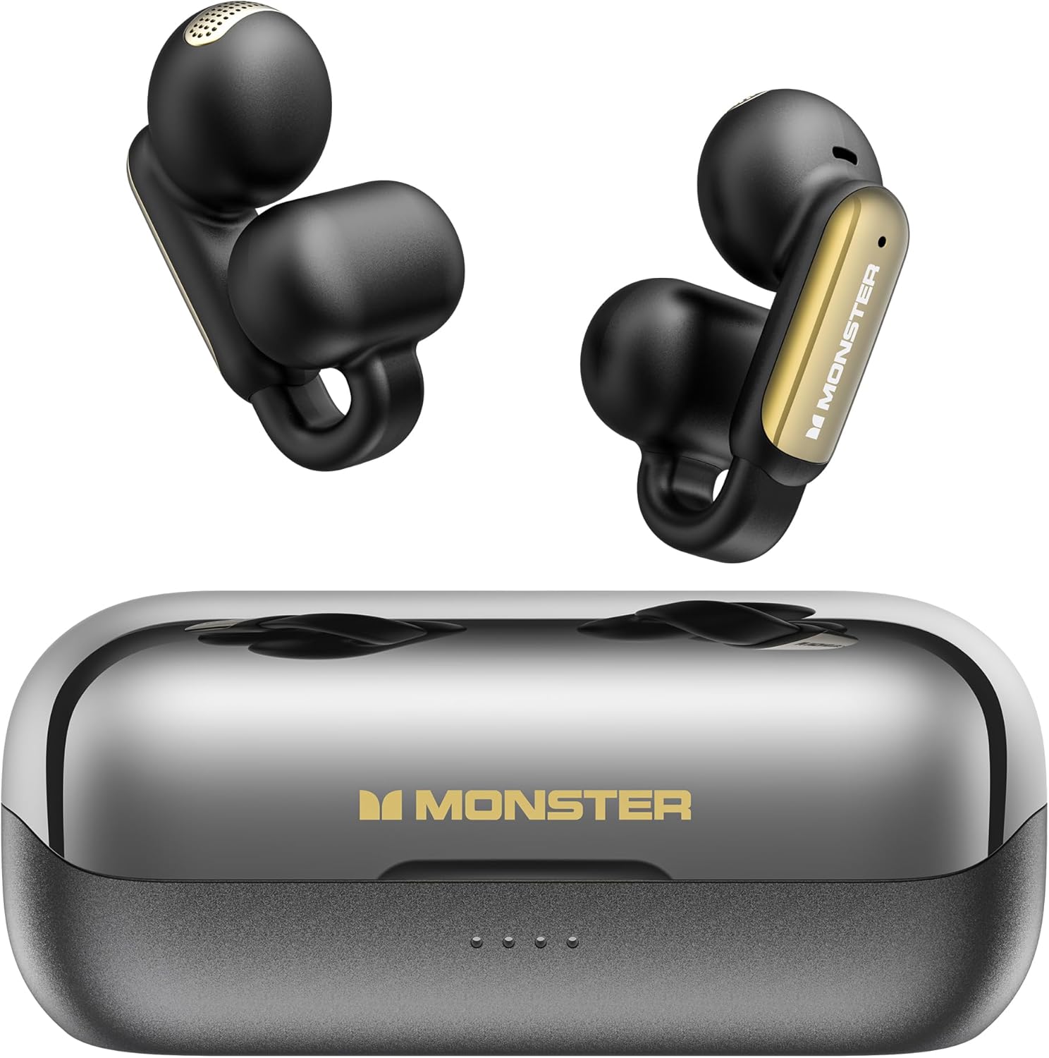 Monster Wireless Earbuds Open AC601, Comfort Clip-On Bluetooth Earbuds Type-C Ch...