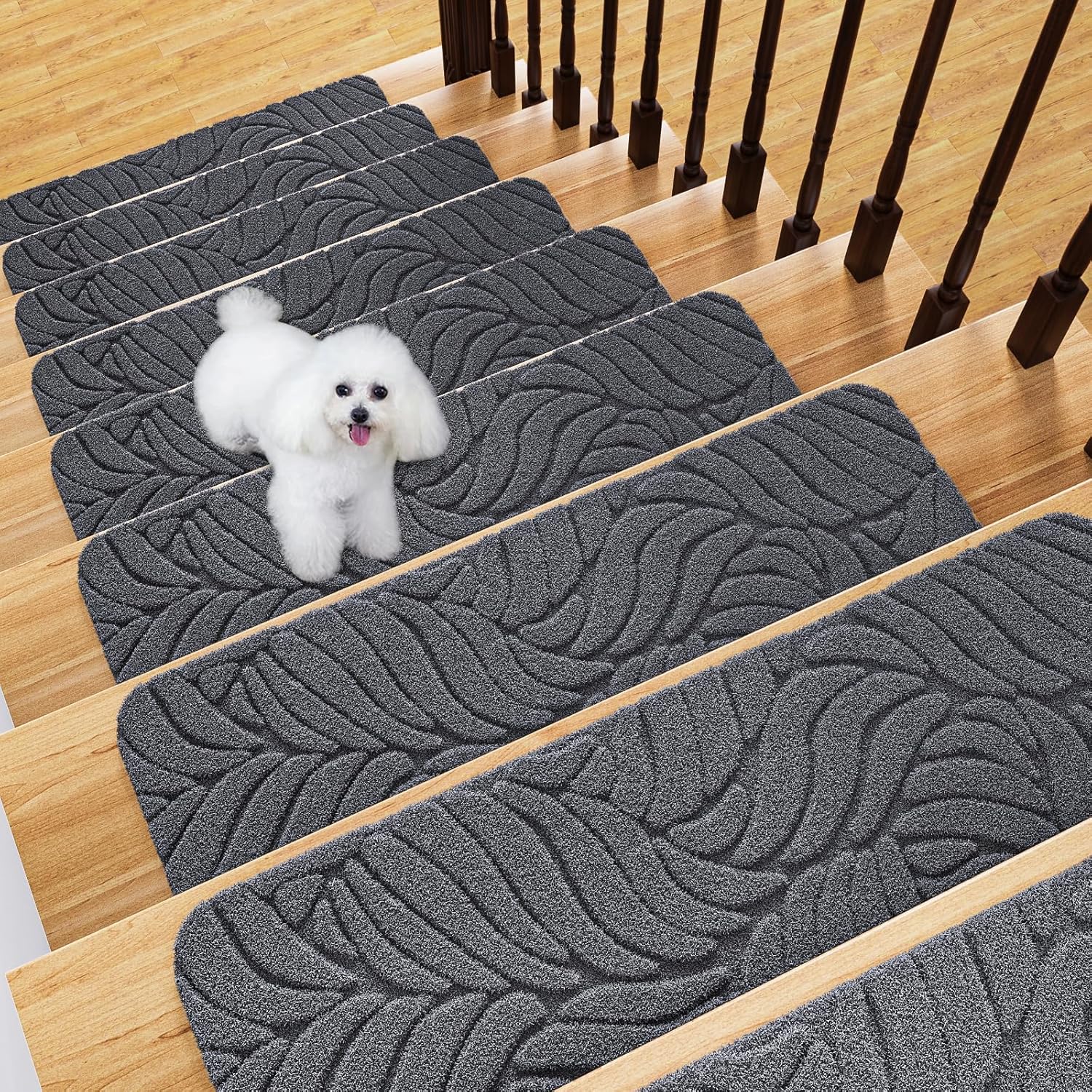 Fixmend Stair Treads Non Slip for Wooden Steps, 8" X 30" (15-Pack) Stair Runner...