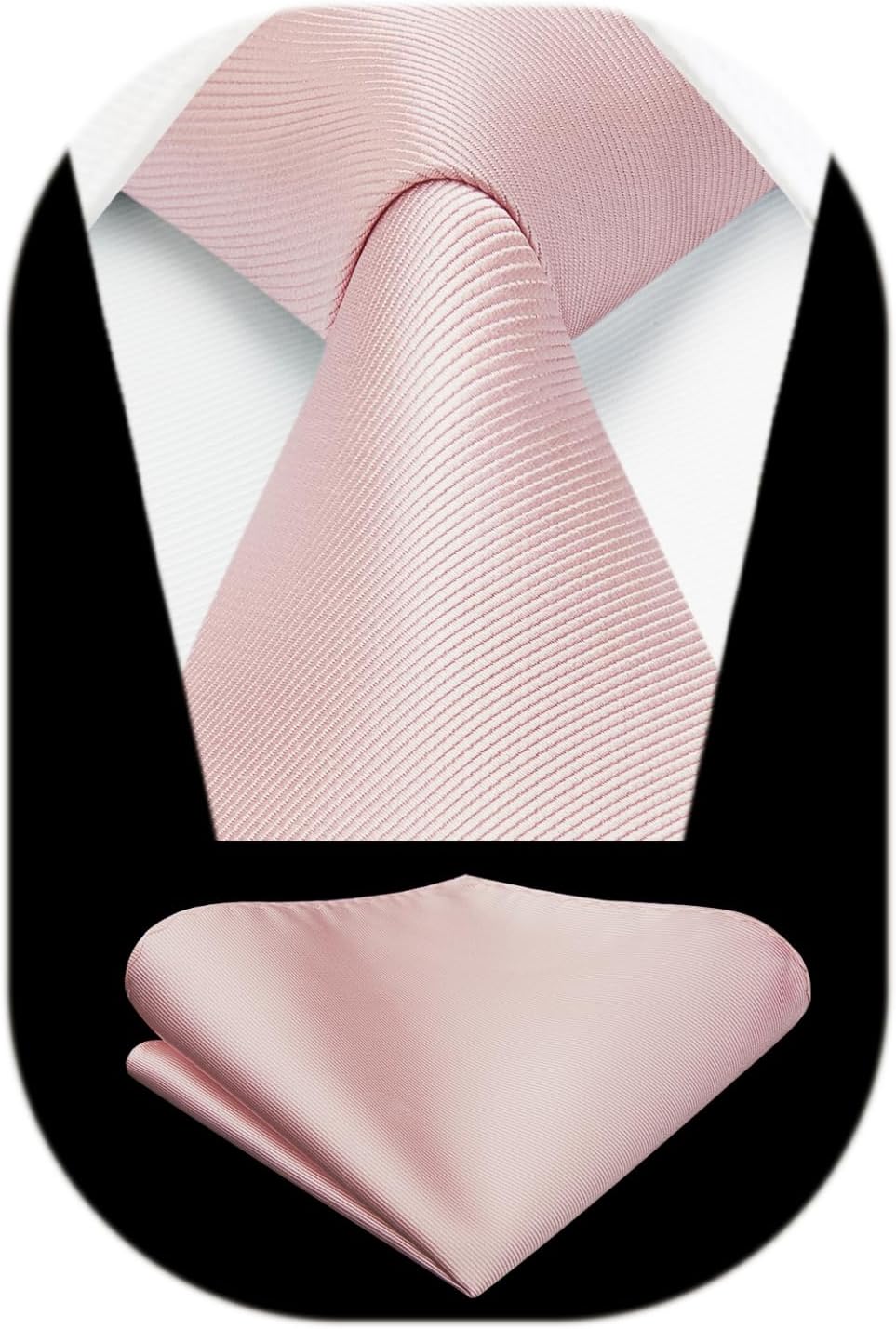 HISDERN Mens Ties Solid Color Ties for Men Formal Necktie with Pocket Square Set...