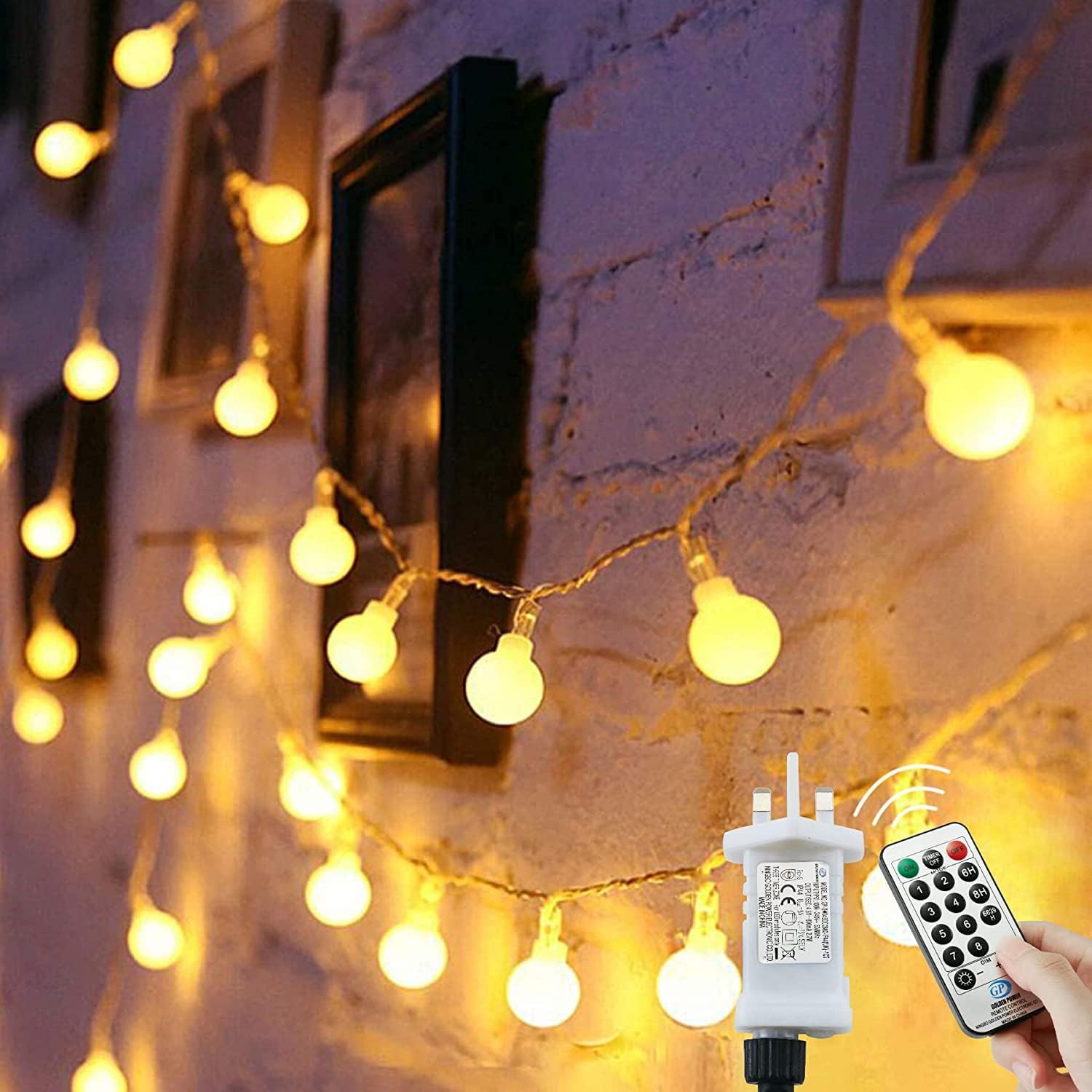 Augone 23M/75ft 200 LED Fairy Lights Plug in Powered, 8 Modes Christmas Lights O...