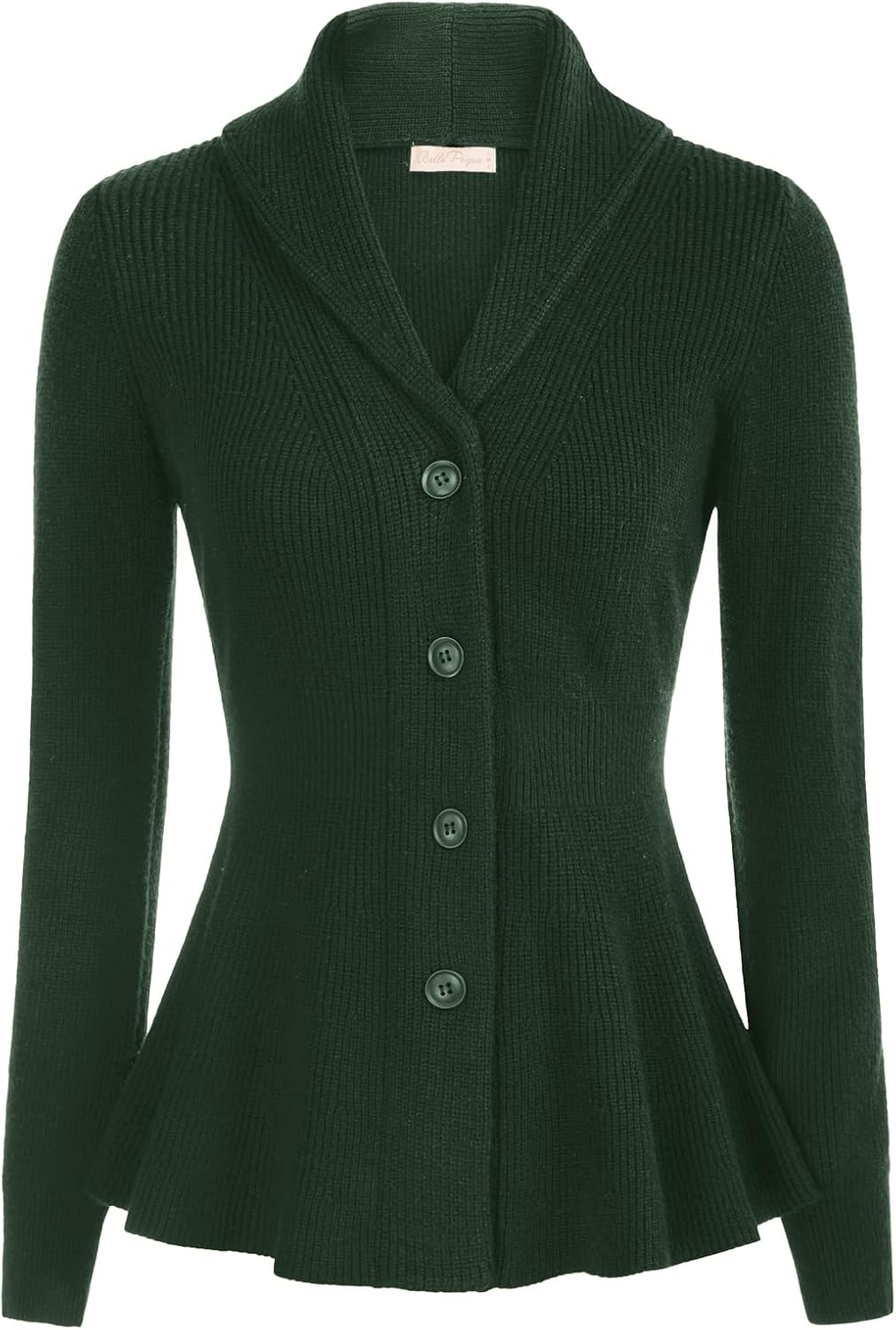 Belle Poque Women Casual Shawl Lapel Cardigan Long Sleeve Button-up Knitwear XL...