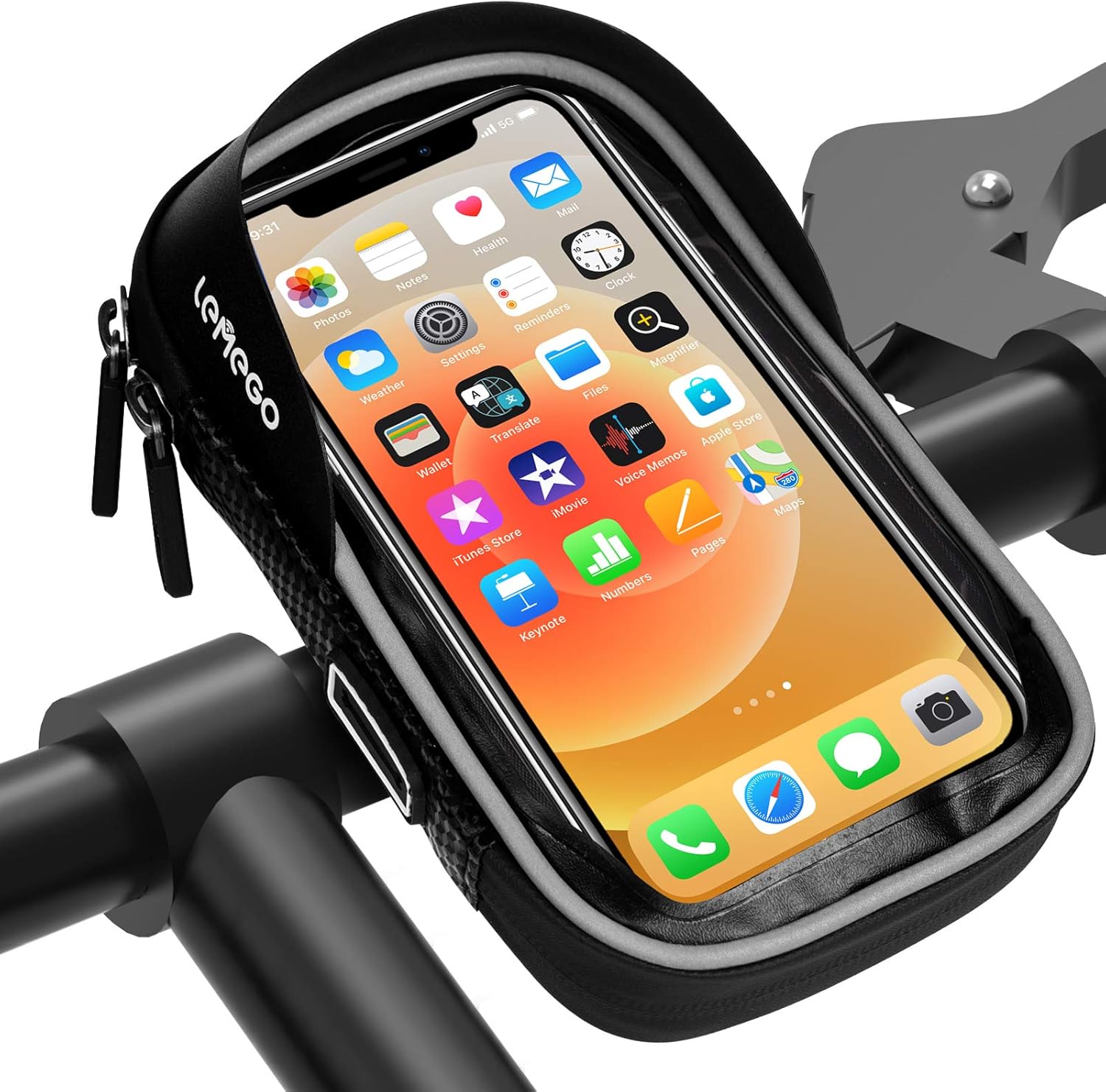 LEMEGO Bike Phone Holder Waterproof, Motorbike Phone Holder 360-Degree Rotatable...