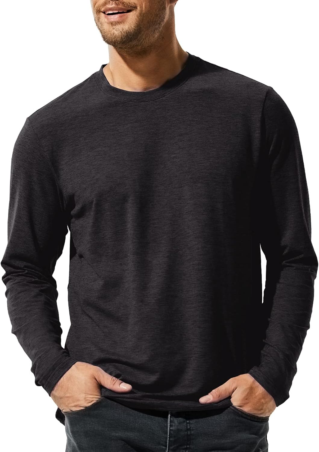 MIER X-Sofort Men's Long Sleeve T-Shirts Lightweight Super Soft Athletic Crew Ne...