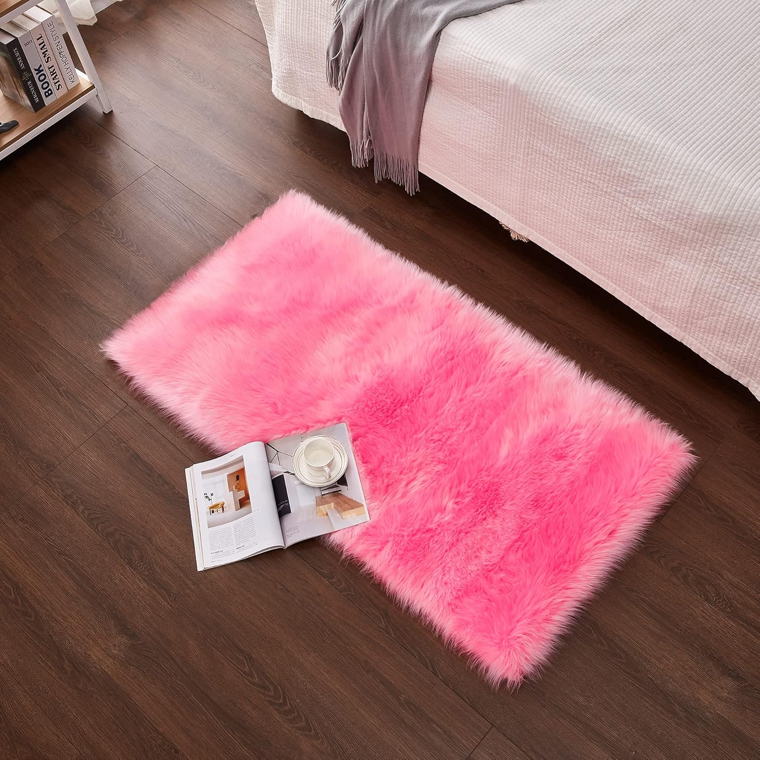 Cumay Super Soft Faux Sheepskin Rug,Rugs living room, Shaggy Bedroom Area Rug Fa...