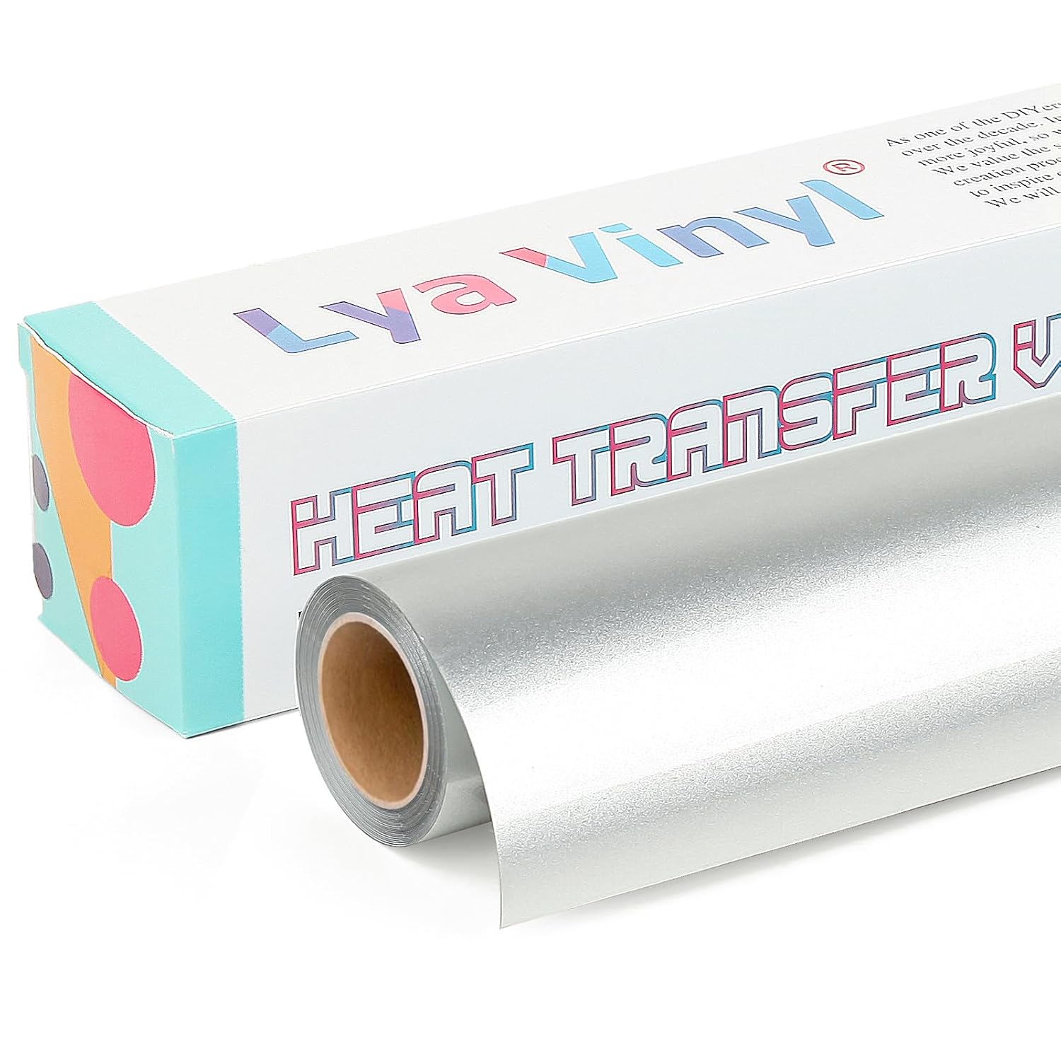 Lya Vinyl Dazzling Silver Heat Transfer Vinyl 12" x 10ft Silver Iron on Vinyl Ro...