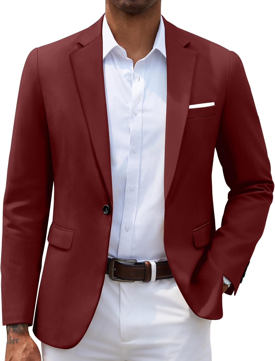 COOFANDY Men's Slim Fit Casual Blazers Lightweight Sport Coats One Button Suit J...