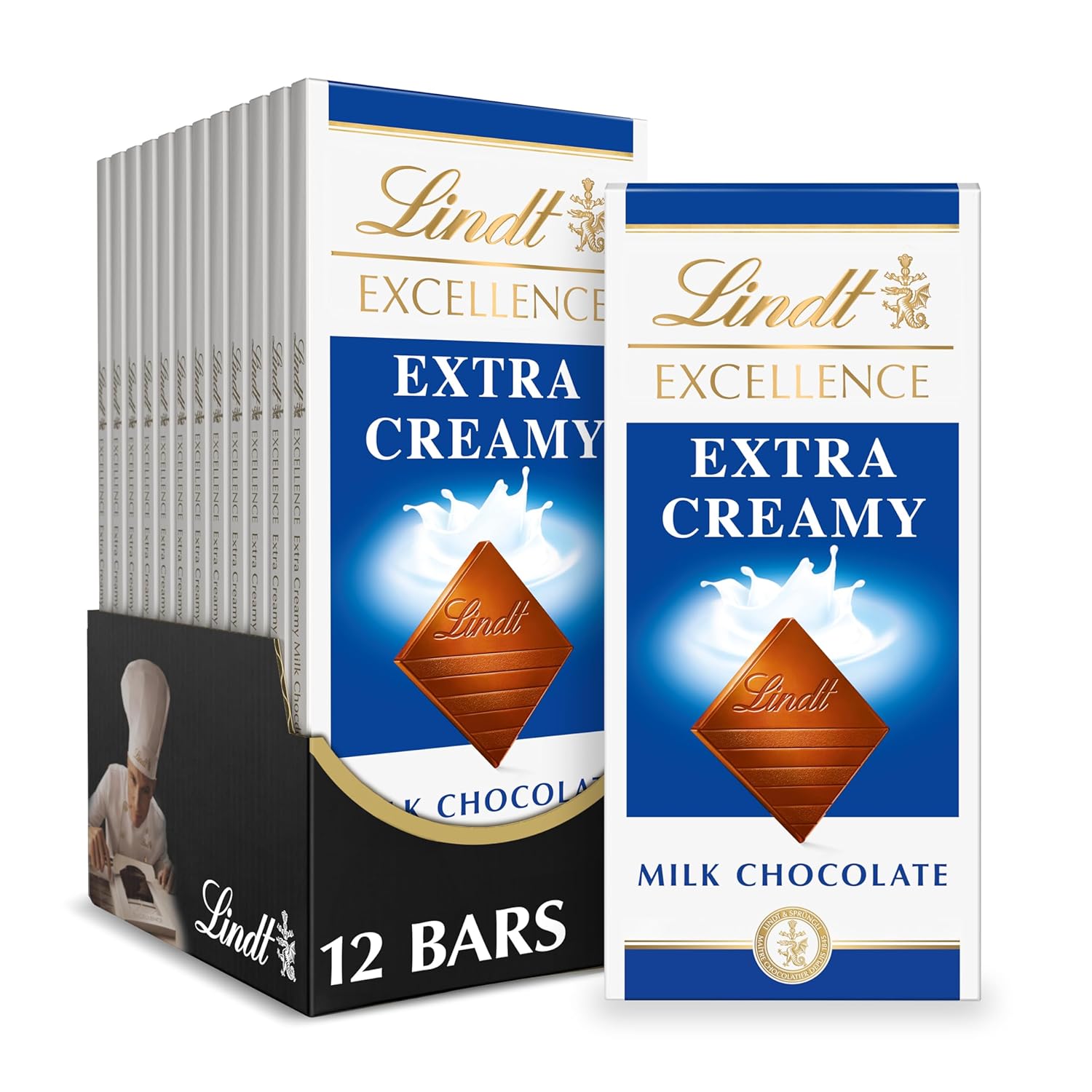 Lindt EXCELLENCE Extra Creamy Milk Chocolate Bar, Milk Chocolate Candy, 3.5 oz....