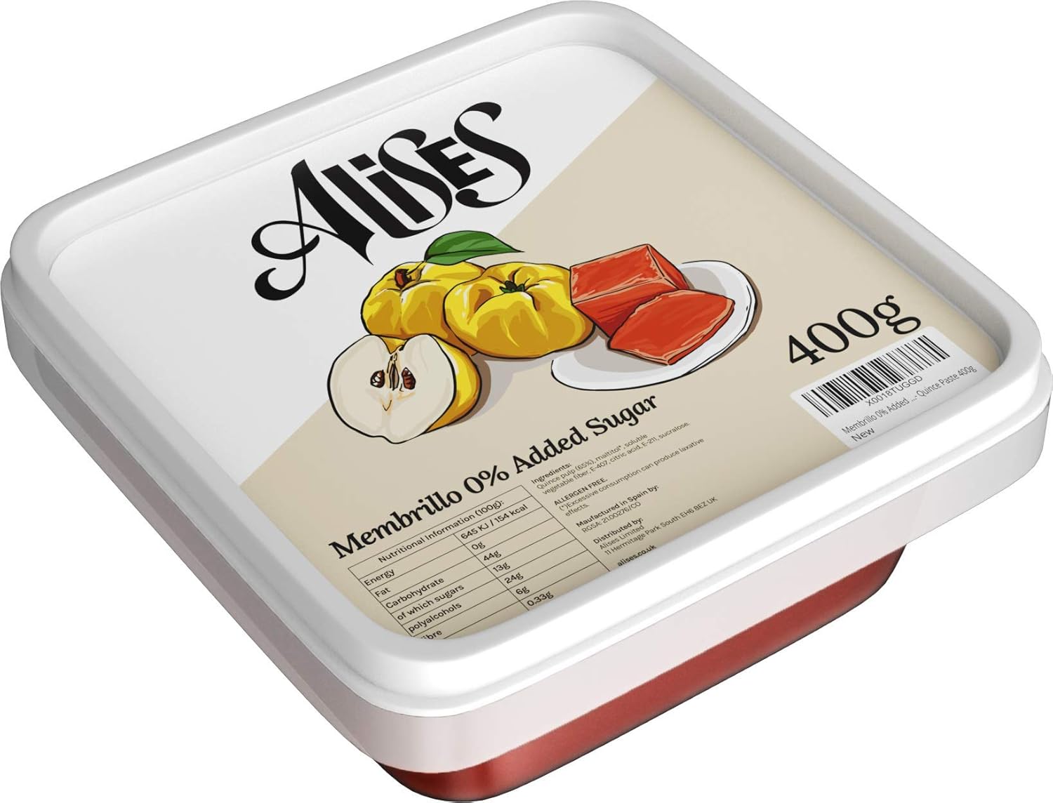 Alises- Membrillo - Spanish Quince Paste 400g (0% Added Sugar)