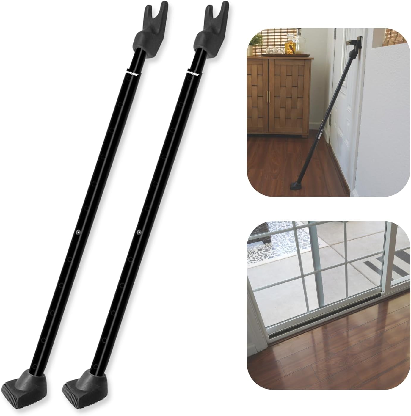 SECURITYMAN 2-in-1 Door Security Bar & Sliding Patio Door Security Bar (2 Pack)...