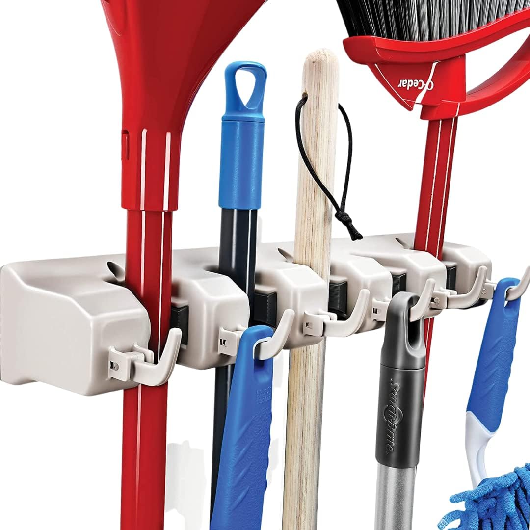 Home-it Mop and Broom Holder Wall Mount Garden Tool Storage Tool Rack Storage &...