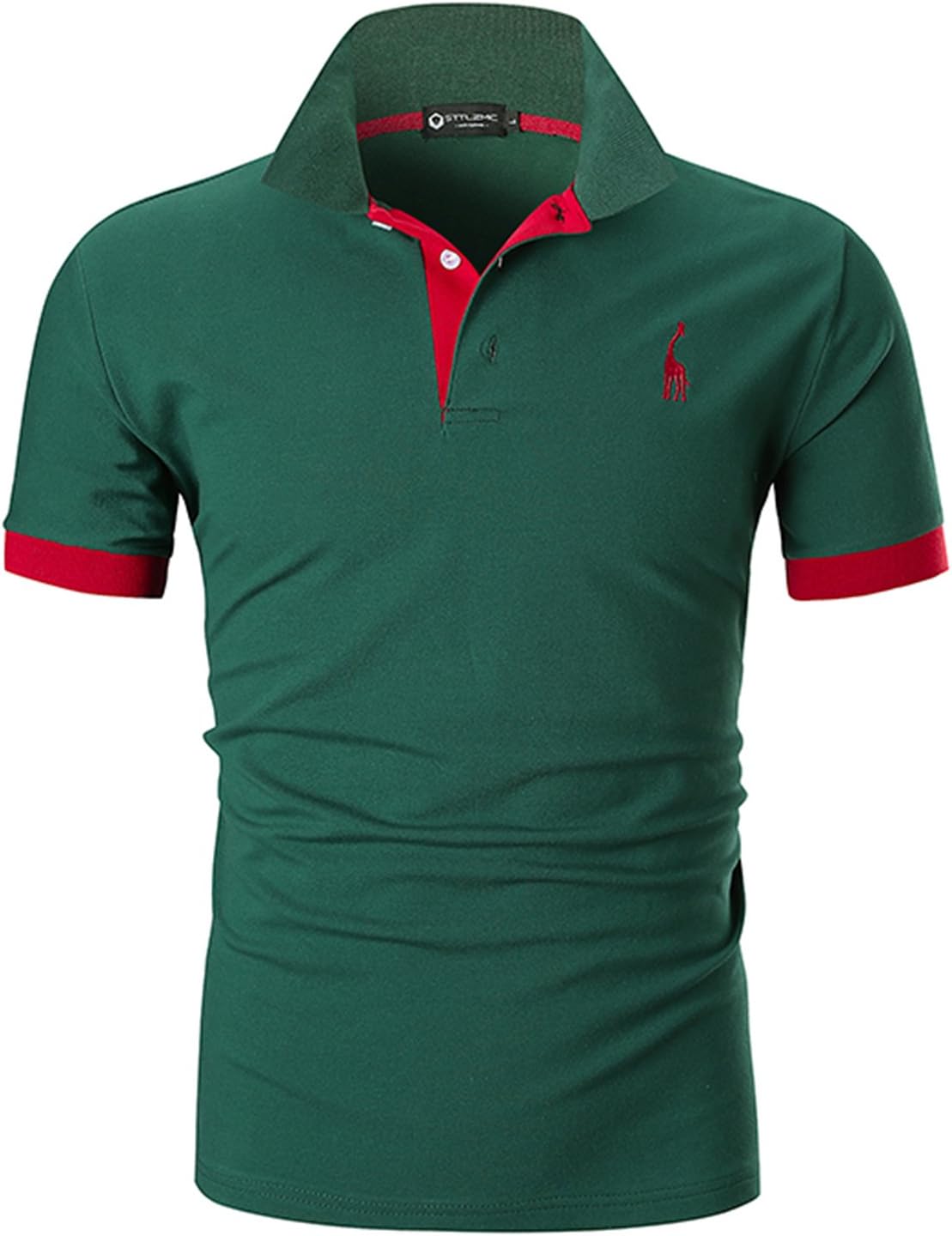 STTLZMC Mens Casual Short Sleeve Polos Tennis Golf Classic Polo Shirts 4XL Green