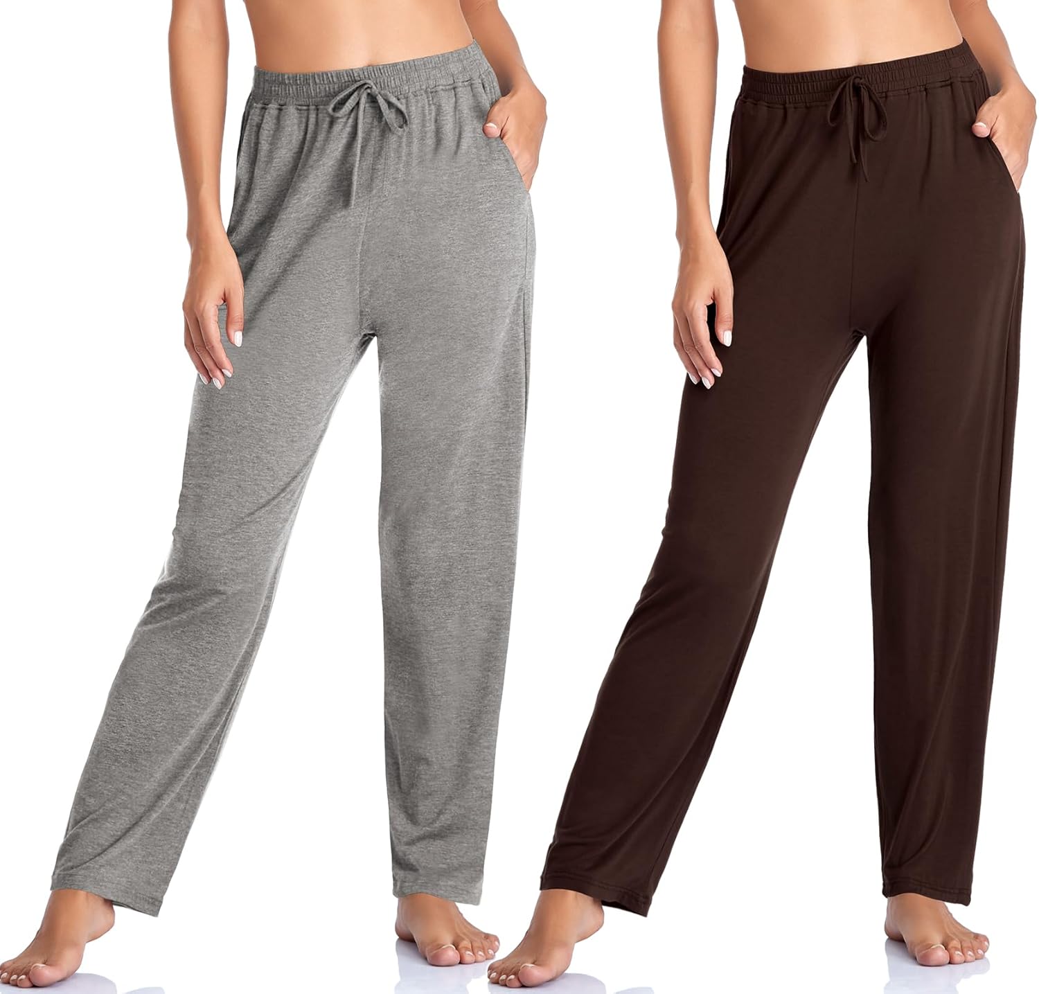 Envlon Women's Yoga Pants with Pockets Comfy Stretch Loose Wide Leg Casual Pants...