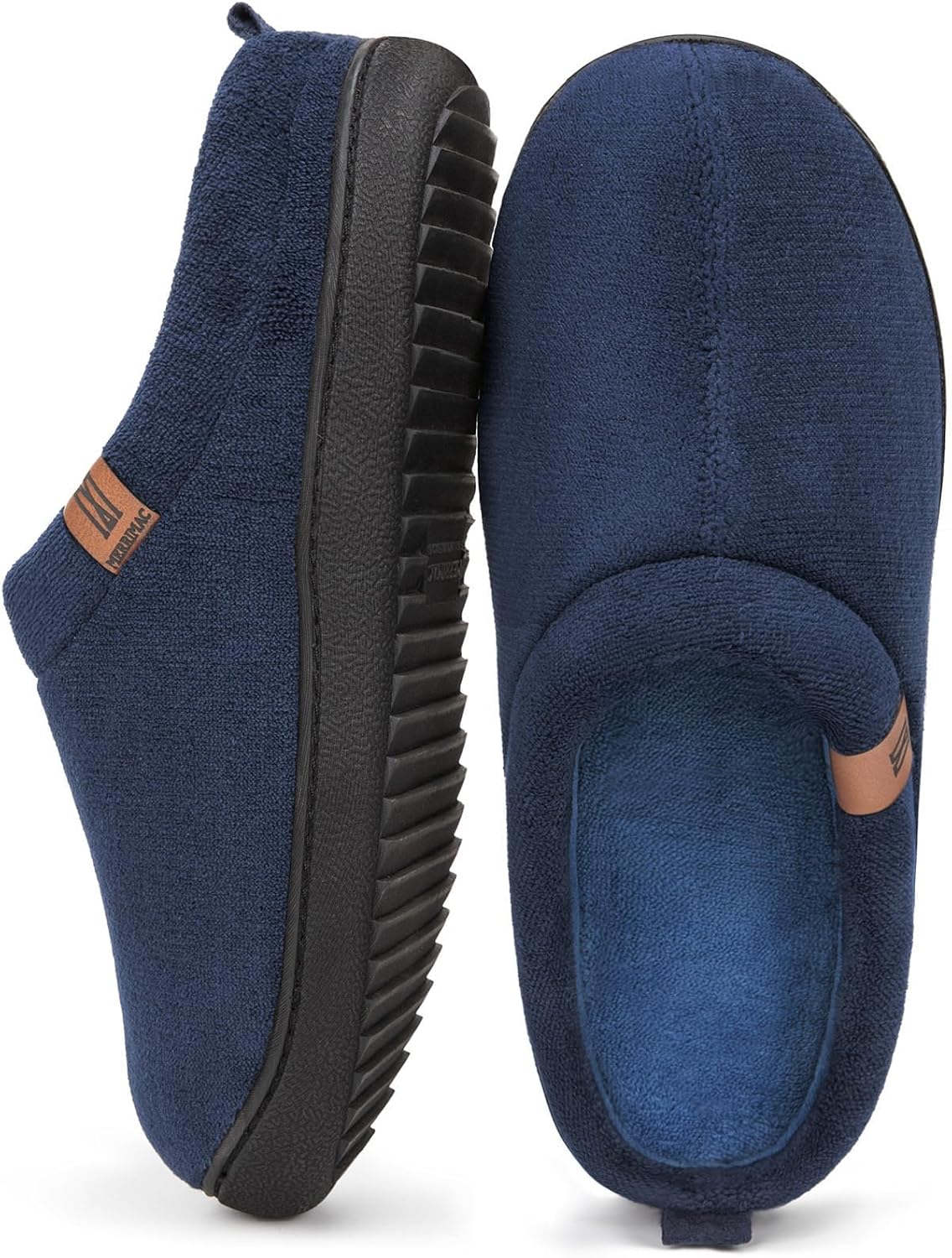 MERRIMAC Men's Slip-on Slippers Comfy Memory Foam Non-slip Indoor House Shoes 9/...