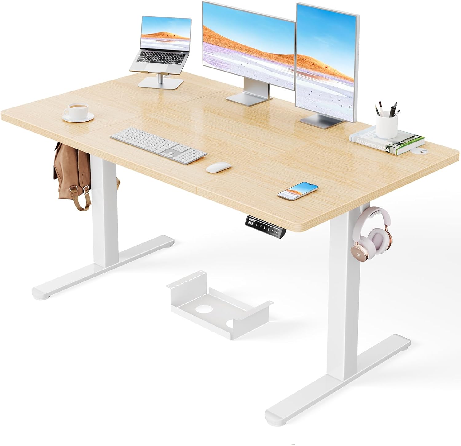 ErGear Electric Standing Desk-140 x 80 cm-100kg Load Capacity Height Adjustable...