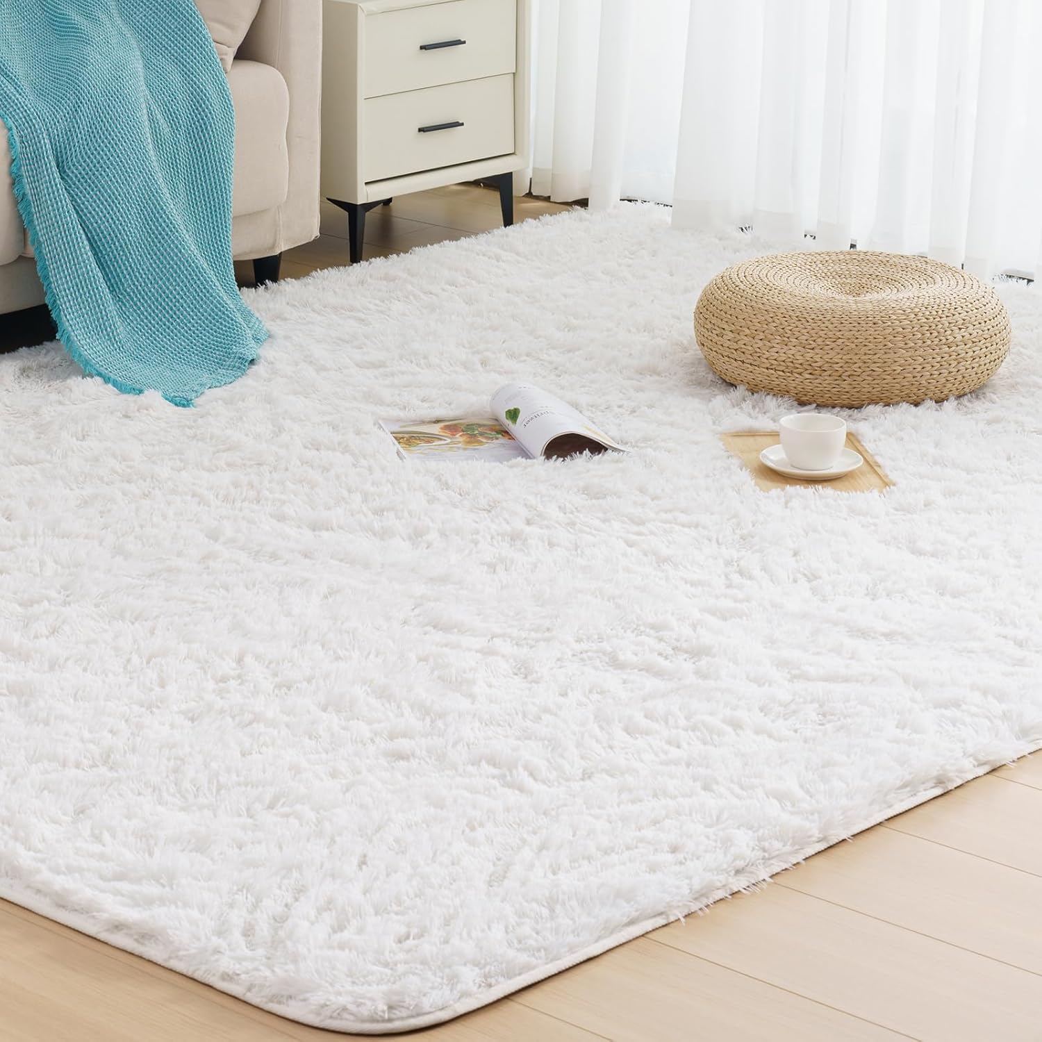Vamcheer Shaggy Area Rug for Living Room- Soft Washable Large Rug Bedroom Carpet...