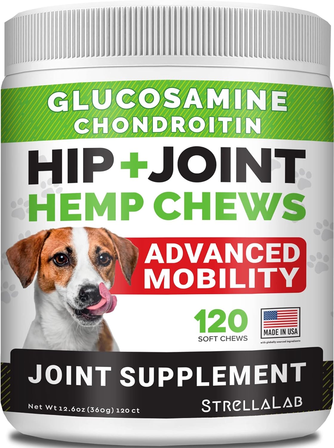 Hemp Treats - Glucosamine Dog Joint Supplement + Omega 3 - w/Hemp Oil - Chondroi...