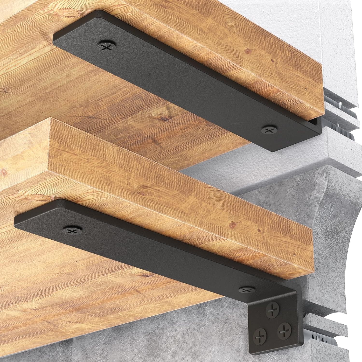 WELDUN 4 Pack Metal Shelf Brackets 10 cm, Heavy Duty Wall Mounted Angle Shelving...