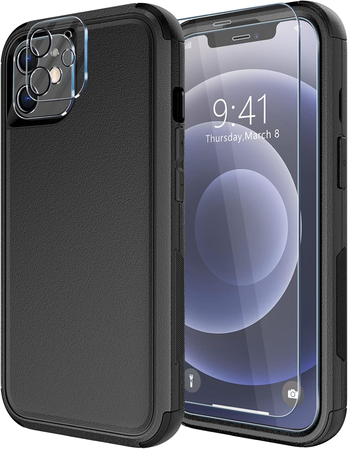 Diverbox for iPhone 12 case [Shockproof] [Dropproof] [Tempered Glass Screen Prot...
