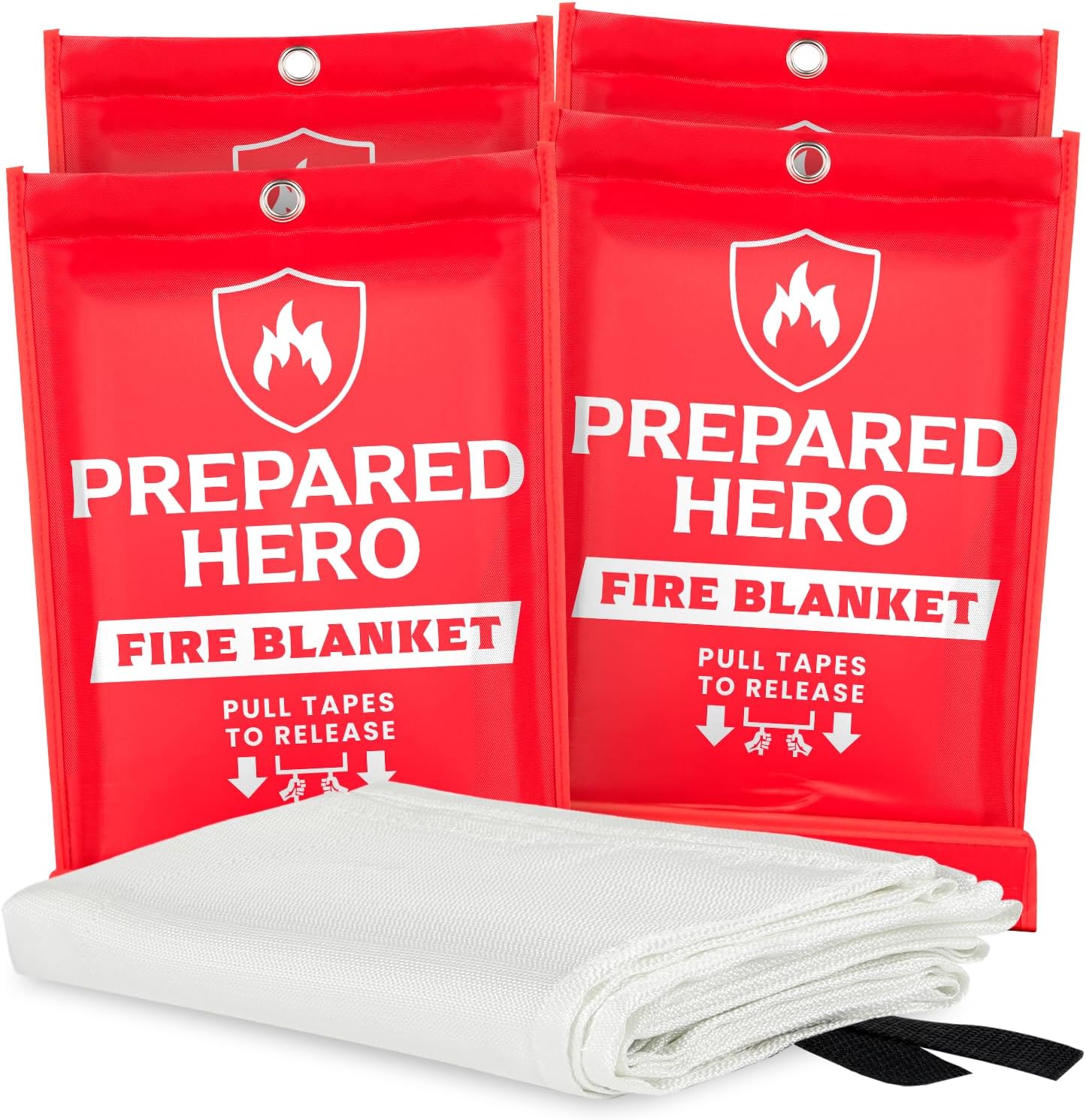 Prepared Hero Emergency Fire Blanket - 4 Pack - Fire Suppression Blanket for Kit...
