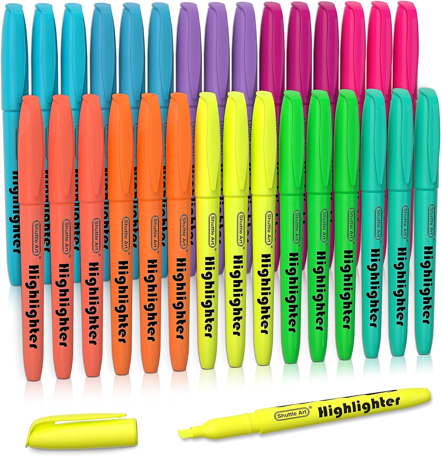 Shuttle Art Highlighters, 30 Pack Highlighters Assorted Colours, 10 Colours Chis...