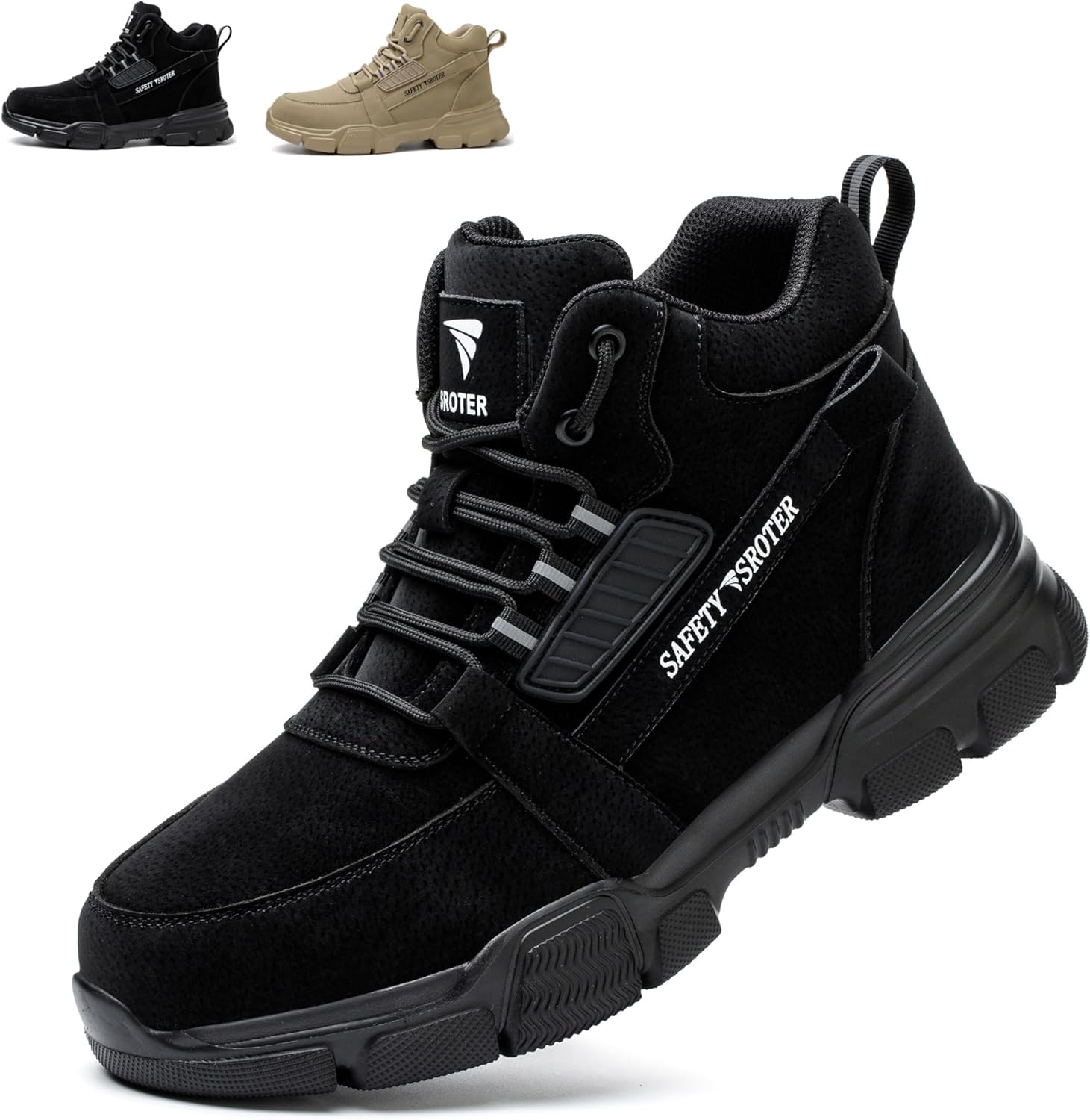 SROTER Steel Toe Cap Boots Men Women Work Boots Waterproof Safety Trainers Light...
