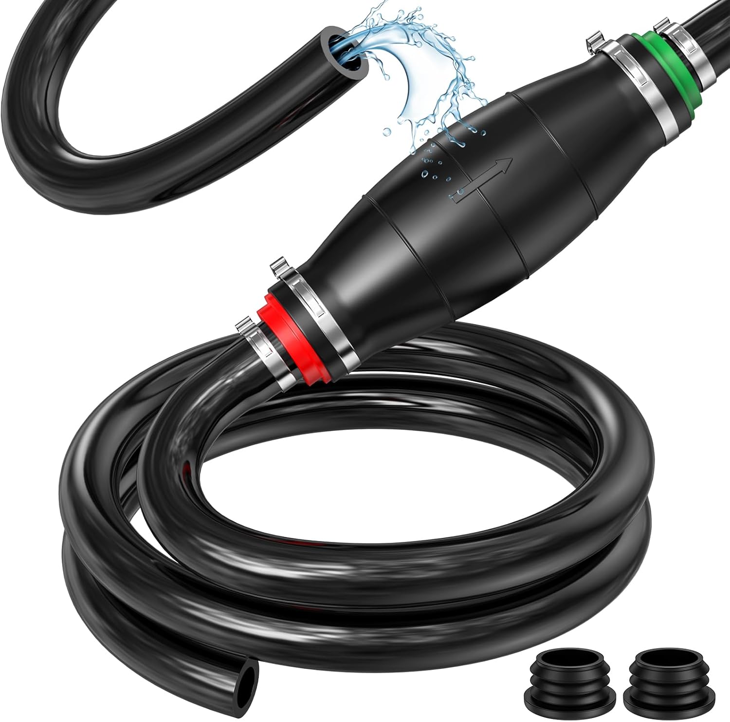 Syphon Pump, Preciva Fuel Petrol Suction Extractor Pump, 2m All Rubber Oil Water...