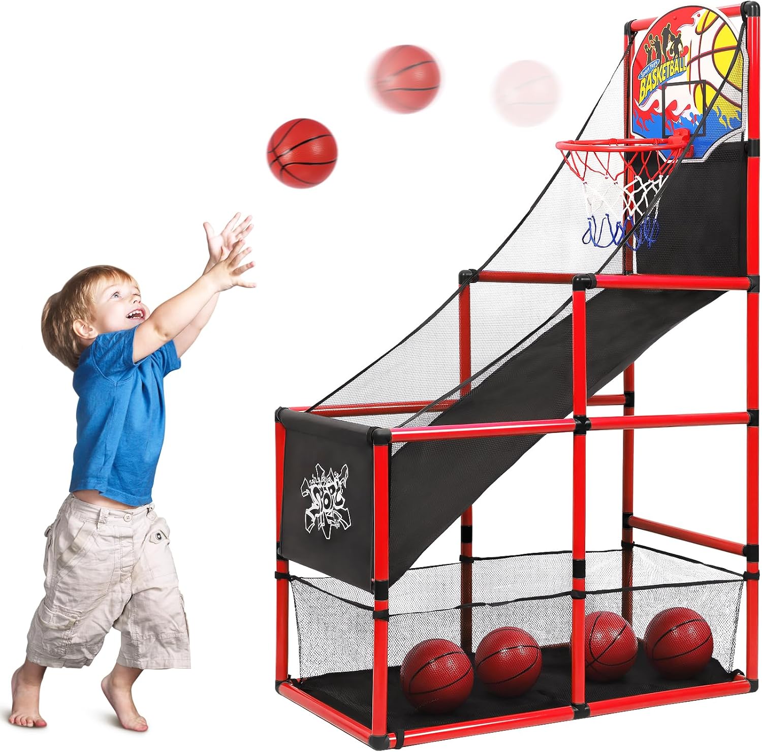 AOKESI Arcade Basketball Game Set Indoor for Kids Basketball Hoop Outdoor Sports...