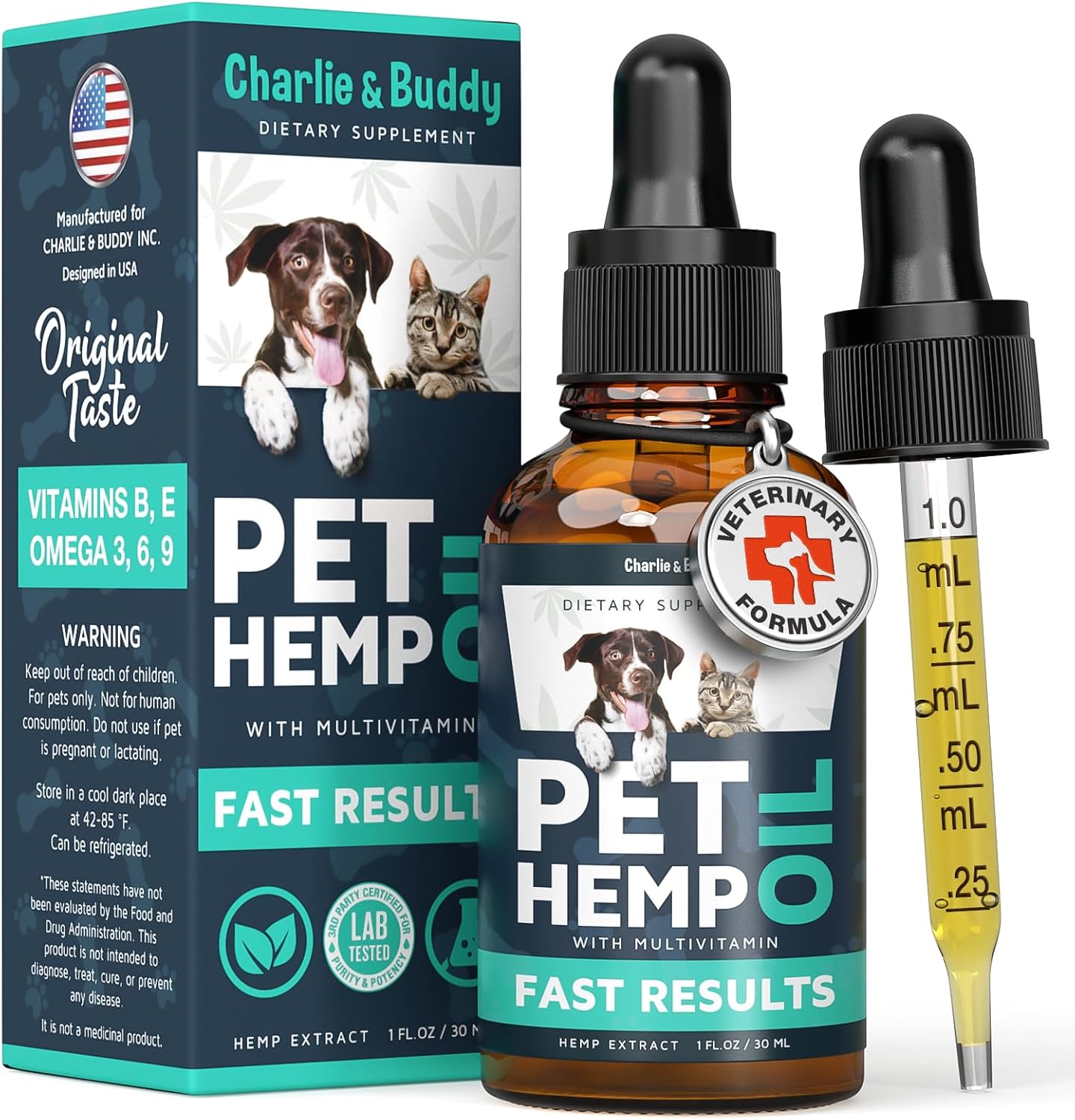 Charlie & Buddy Hemp Оil for Dogs Cats - Helps Pets with Аnxiеty, Pаin, Strеss,...