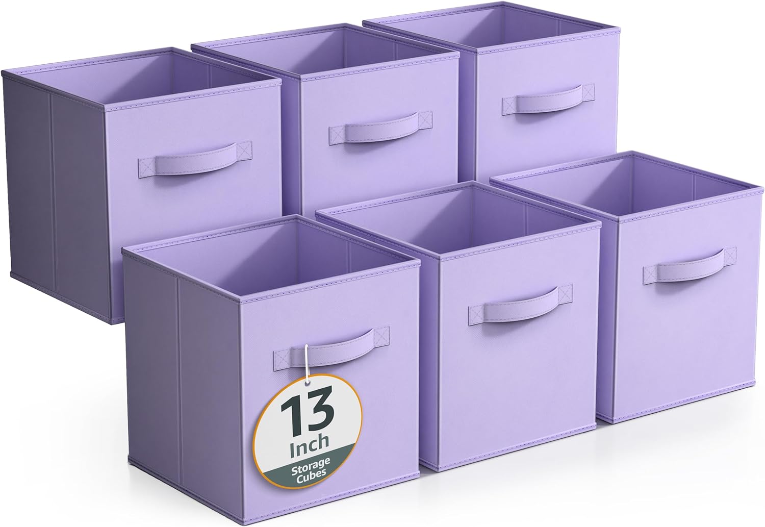 Sorbus Fabric Storage Cubes - 6 Foldable Storage Bins for Organizing Pantry, Cub...