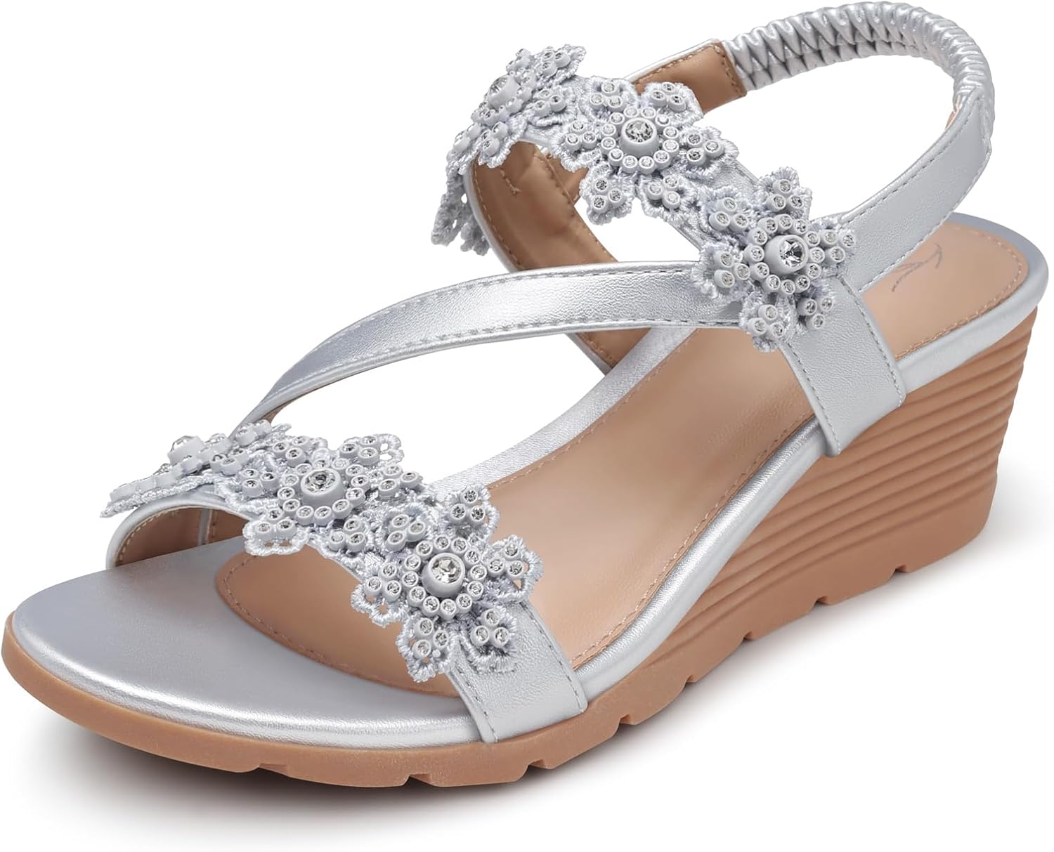 SHIBEVER Wedge Sandals for Women Dressy: Summer Open Toe Low Platform Wedges San...