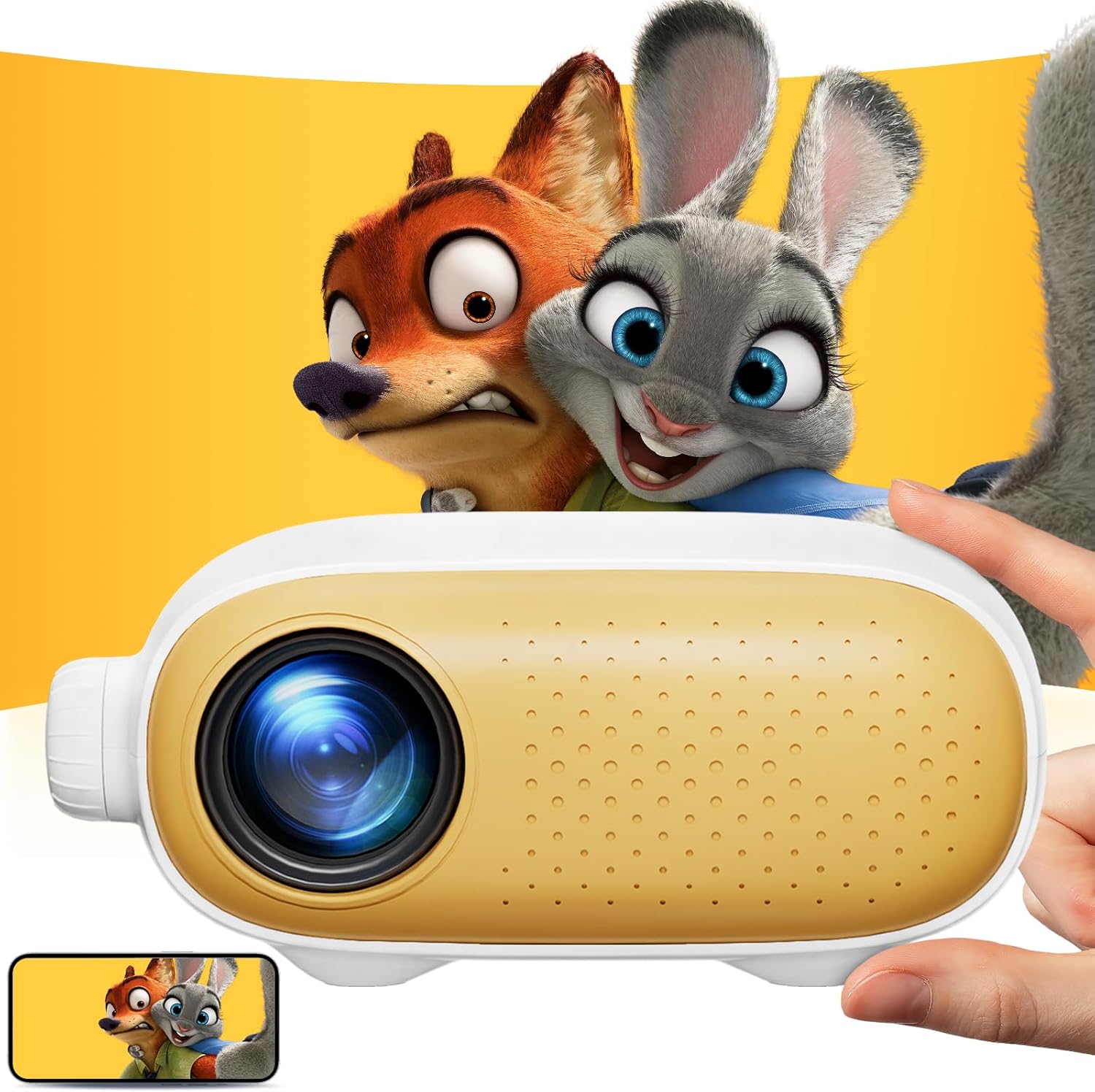 ARTSEA Mini Portable Projector for iPhone - HD 1080P Support Pico Movie Projecto...