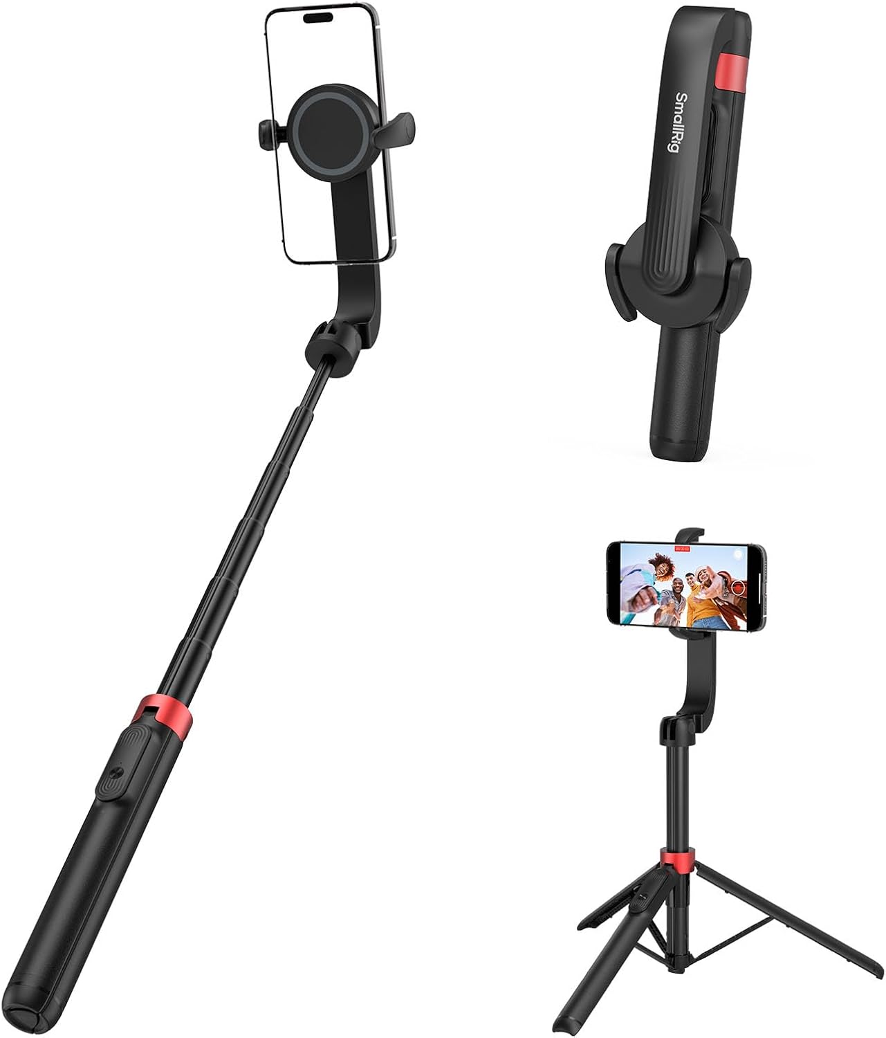 SMALLRIG Magnetic Phone Tripod Stand w Remote, 52" Portable Selfie Stick, for Ma...