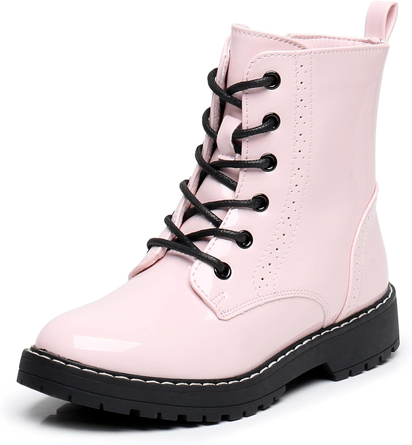 Apakowa Gilrs Combat Boots Side Zipper Ankle Booties (Little Kid/Big Kid) 1 Litt...