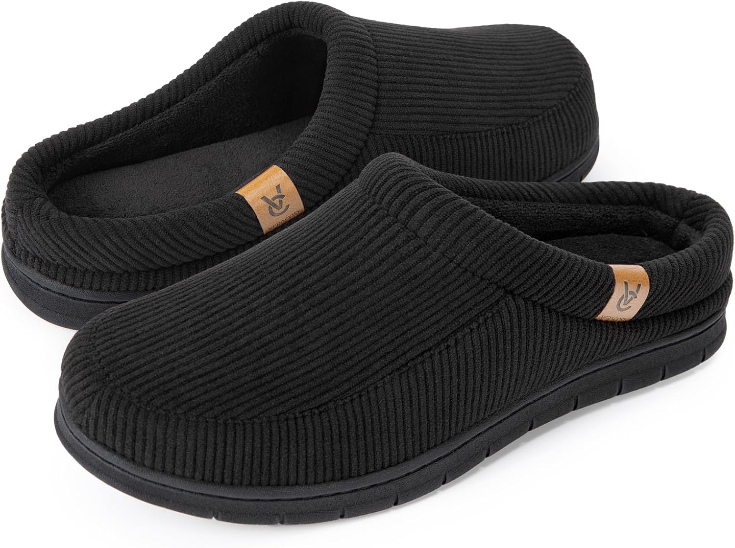 VeraCosy Men's Moccasin Slippers Comfy Soft Durable Slip-on Indoor Memory Foam H...