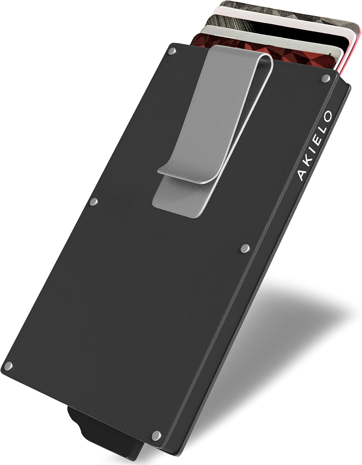 AKIELO RFID Blocking Card Holder with Gift Box – Slim Minimalist Metal Blocker C...