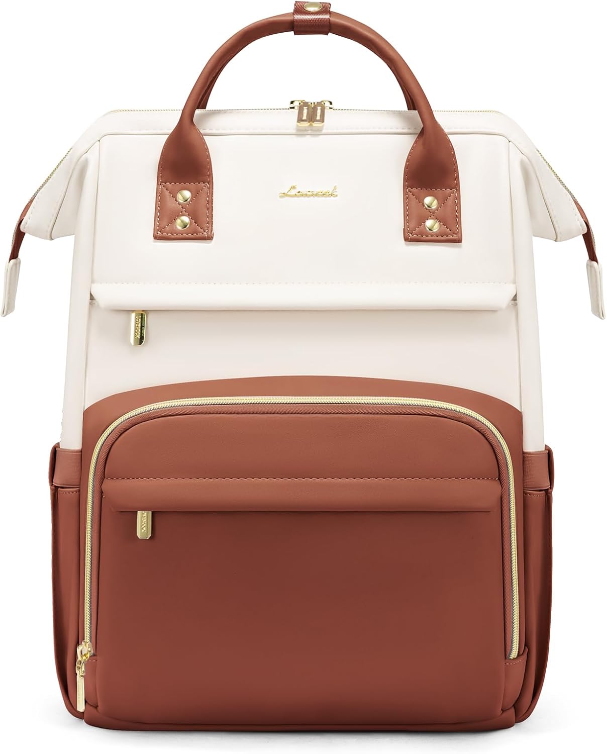 LOVEVOOK Leather Backpack for Women,15.6 inch Leather Laptop Backpack Women,Prof...