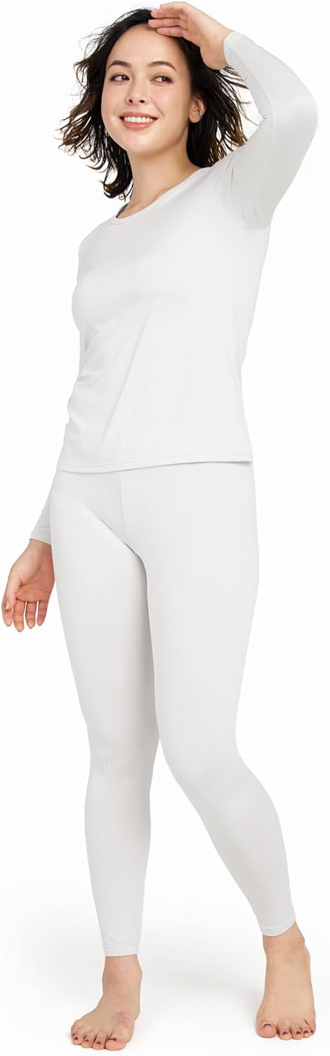 LAPASA Women's Thermal Underwear Set Fleece Lined Long Johns Top & Bottom Soft B...