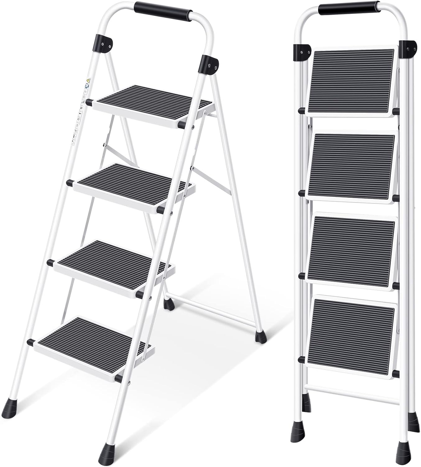 KINGRACK Step Ladder, Folding Ladder with Non-Slip and Wide Pedal, Folding Step...