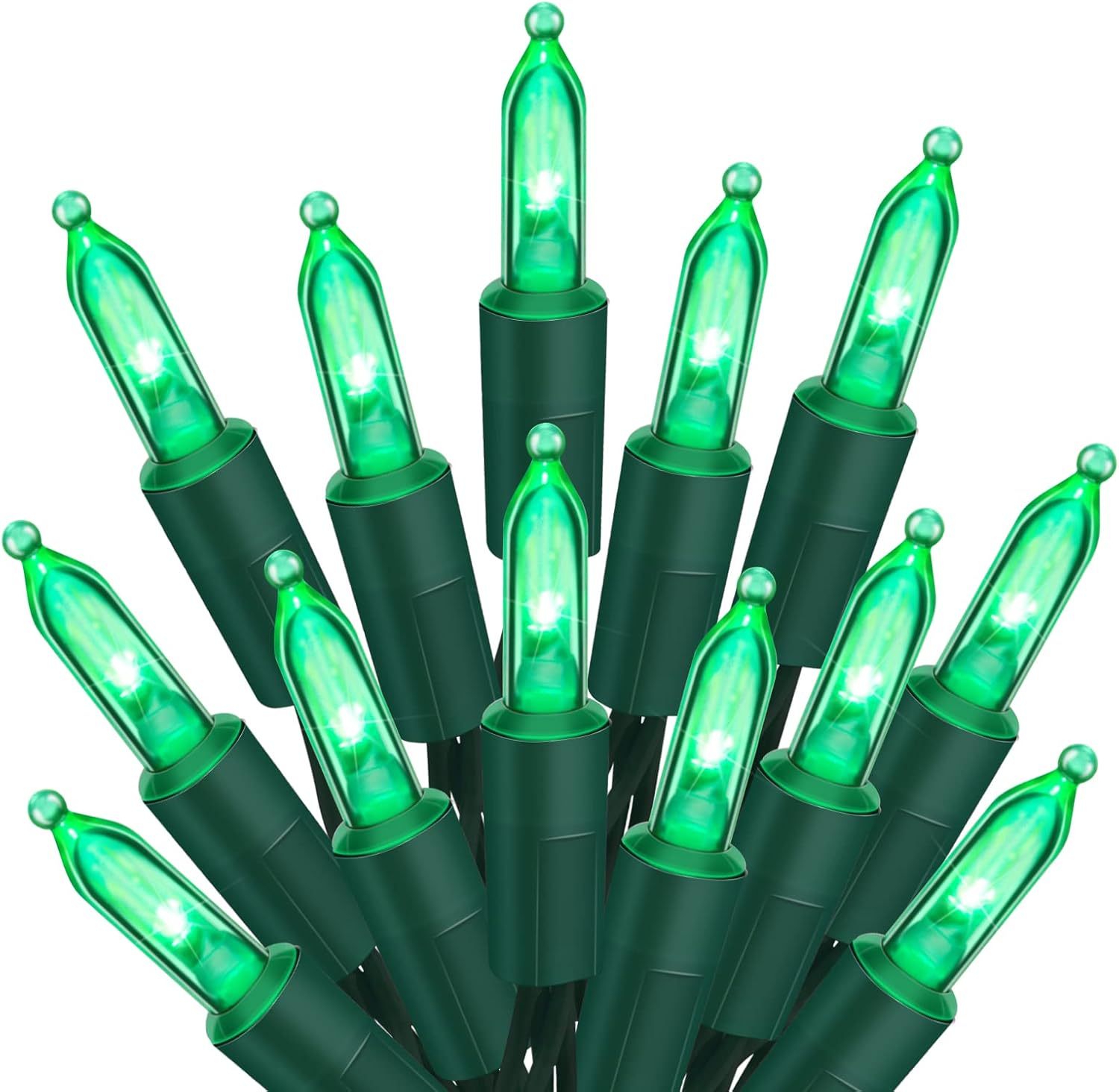 Green Mini Christmas Lights - 39 Feet 100 LED Green Fairy Lights with 8 Lighting...
