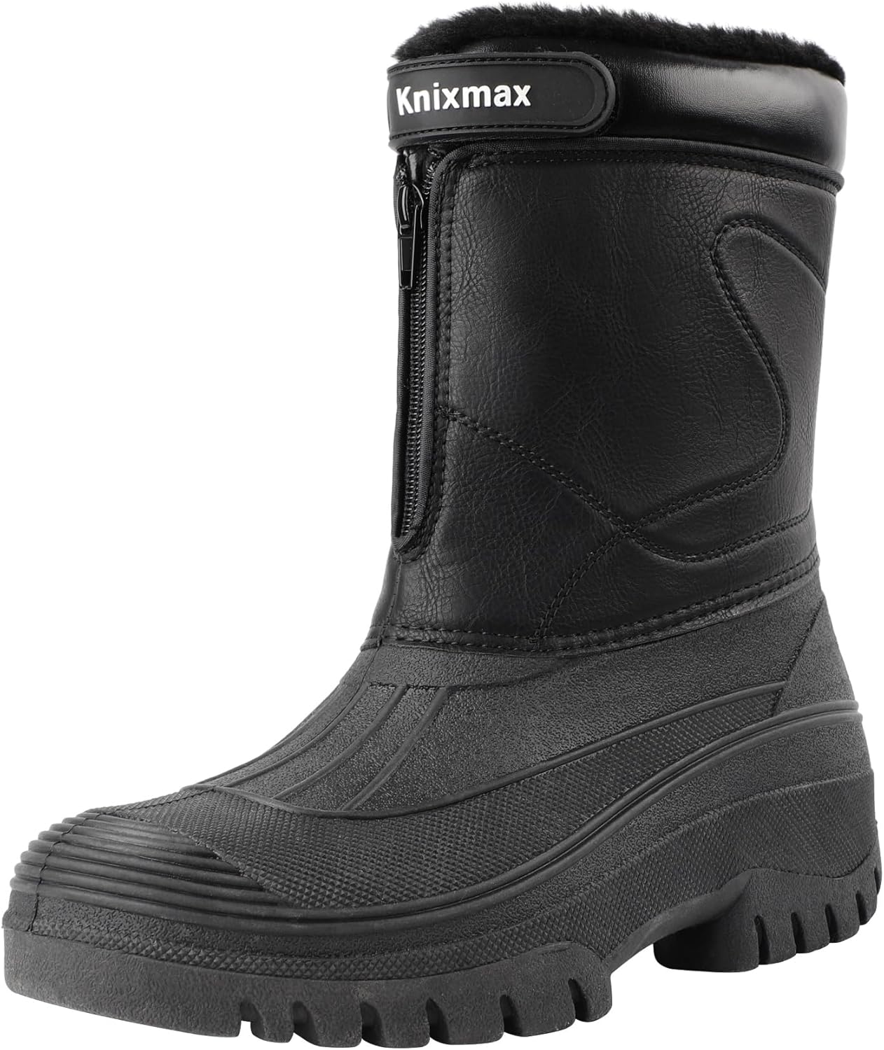 Knixmax Outdoor Winter Boots Men Warm Lined Snow Boots Winter Shoes with Waterpr...