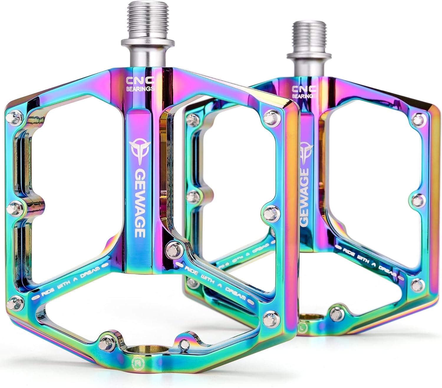 GEWAGE Road/Mountain Bike Pedals - 3 Bearings Bicycle Pedals - 9/16” CNC Machine...