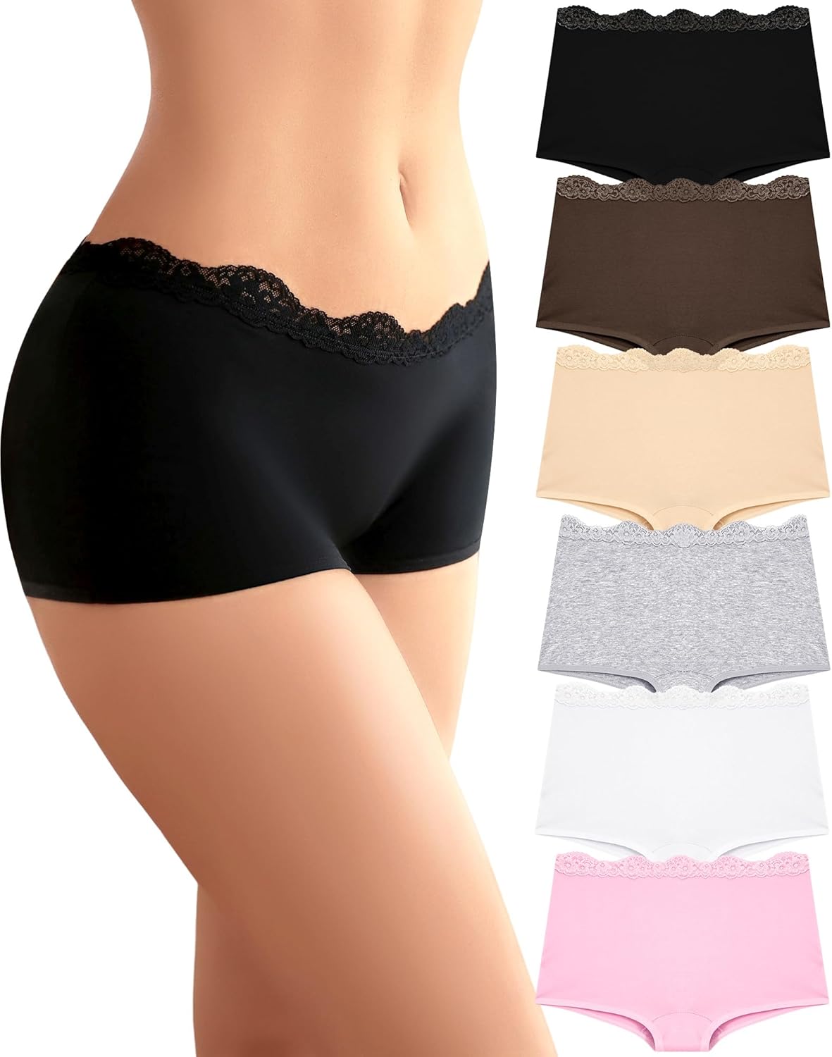 UNDER THE SEA Boy Shorts Underwear for Women Cotton Boxer Briefs Full Covreage L...