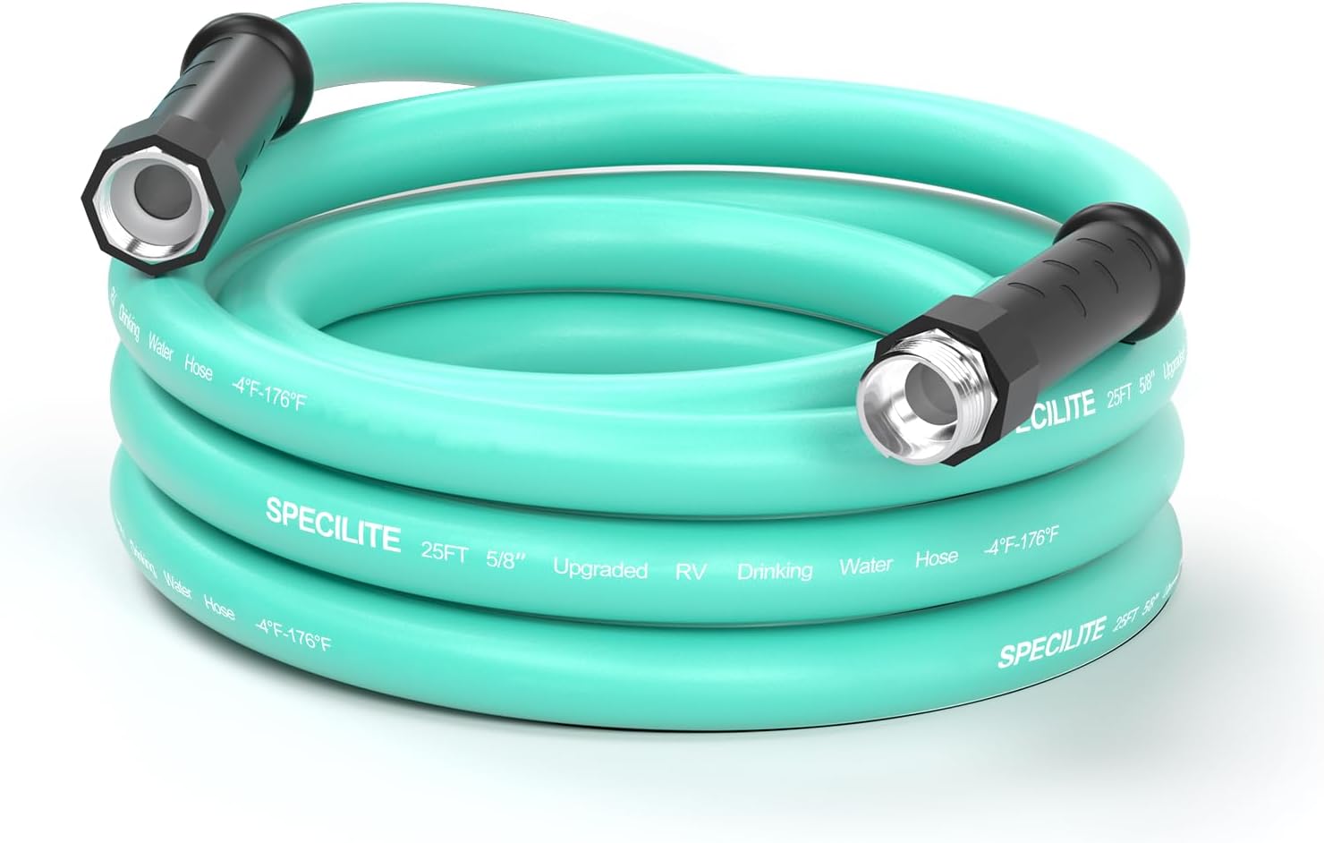 5/8" RV Drinking Water Hose 25 FT, CA65 Certified with Aluminum Fittings, Kink &...