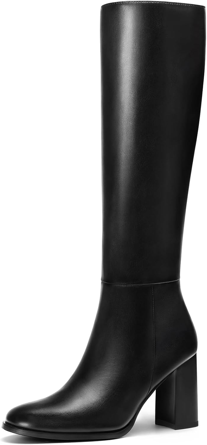 Lumeheel Knee High Boots for Women Round Toe Chunk...