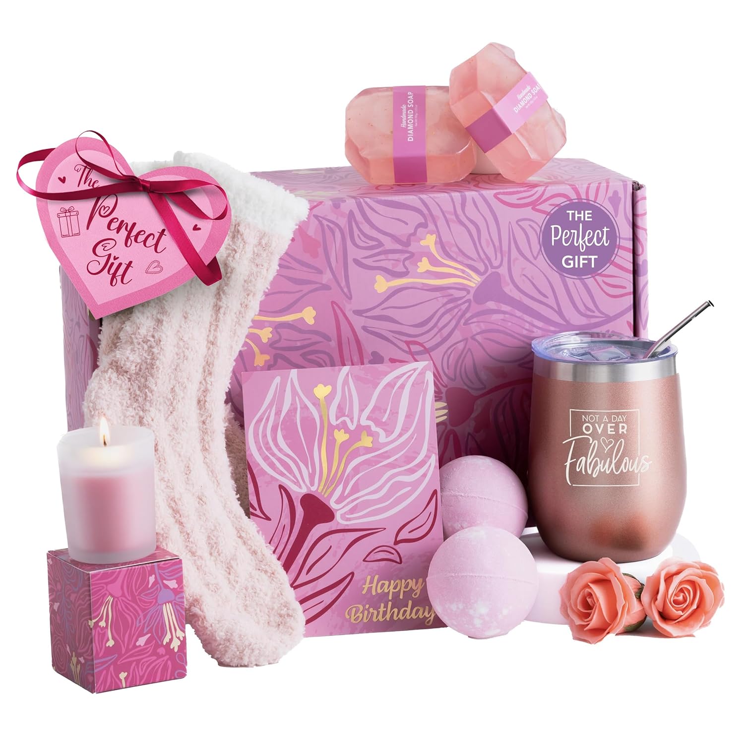 Sodilly Happy Birthday Gift Box for Women - Self Care Spa Gift Baskets for Women...
