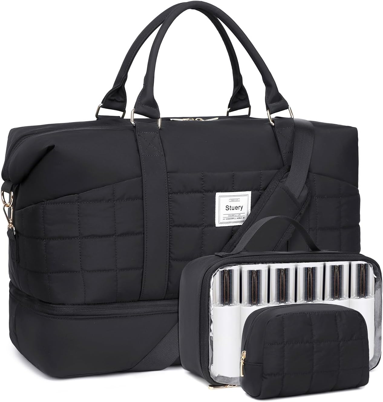 Puffer Weekender Bags for Women: Large Overnight Bags Travel Duffel Bag Carry On...