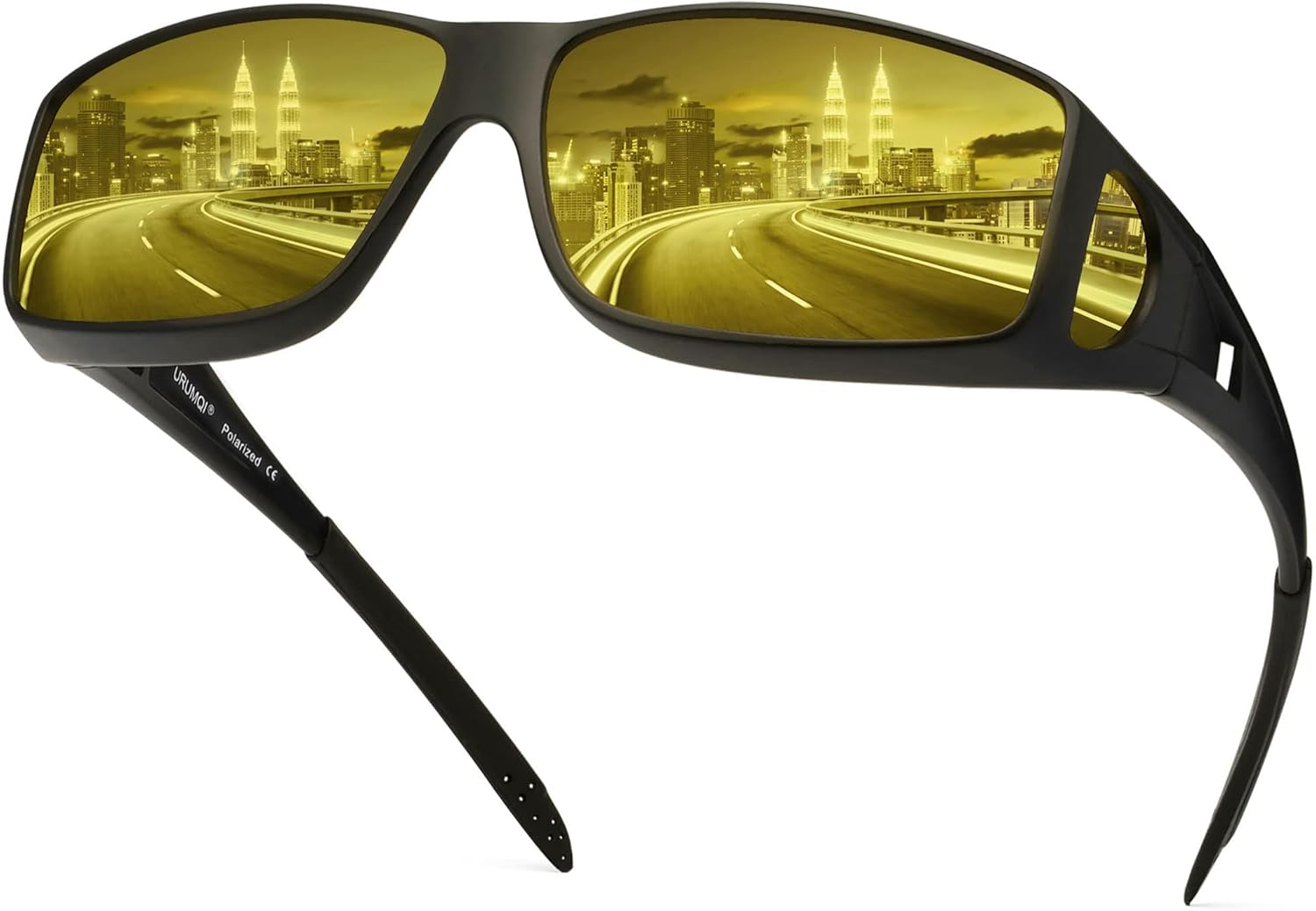 URUMQI Anti Glare Night Driving Glasses Fit Over Glasses for Men Women, Polarise...